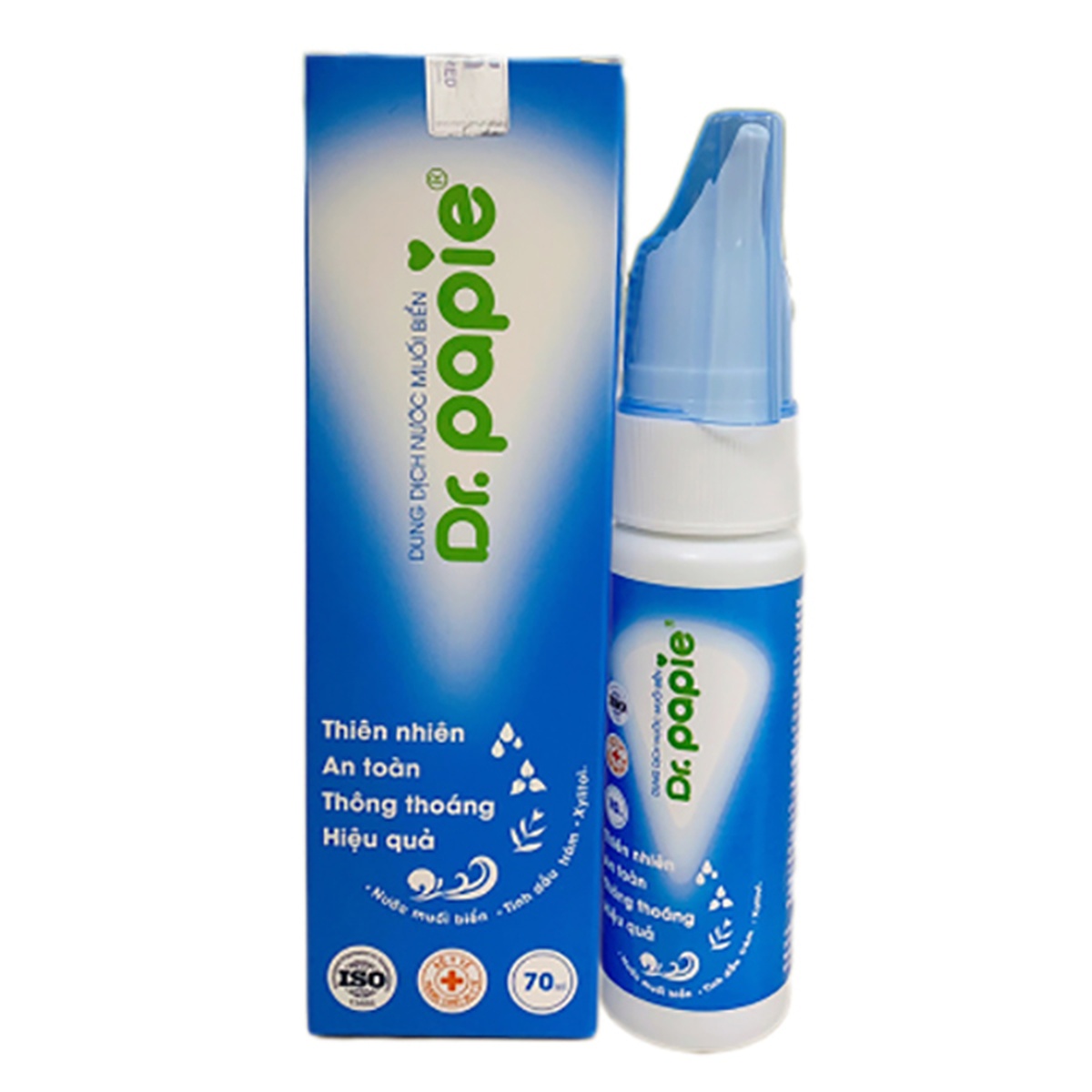 Dung dịch xịt mũi muối biển Dr.Papie 70ml - mặt trái