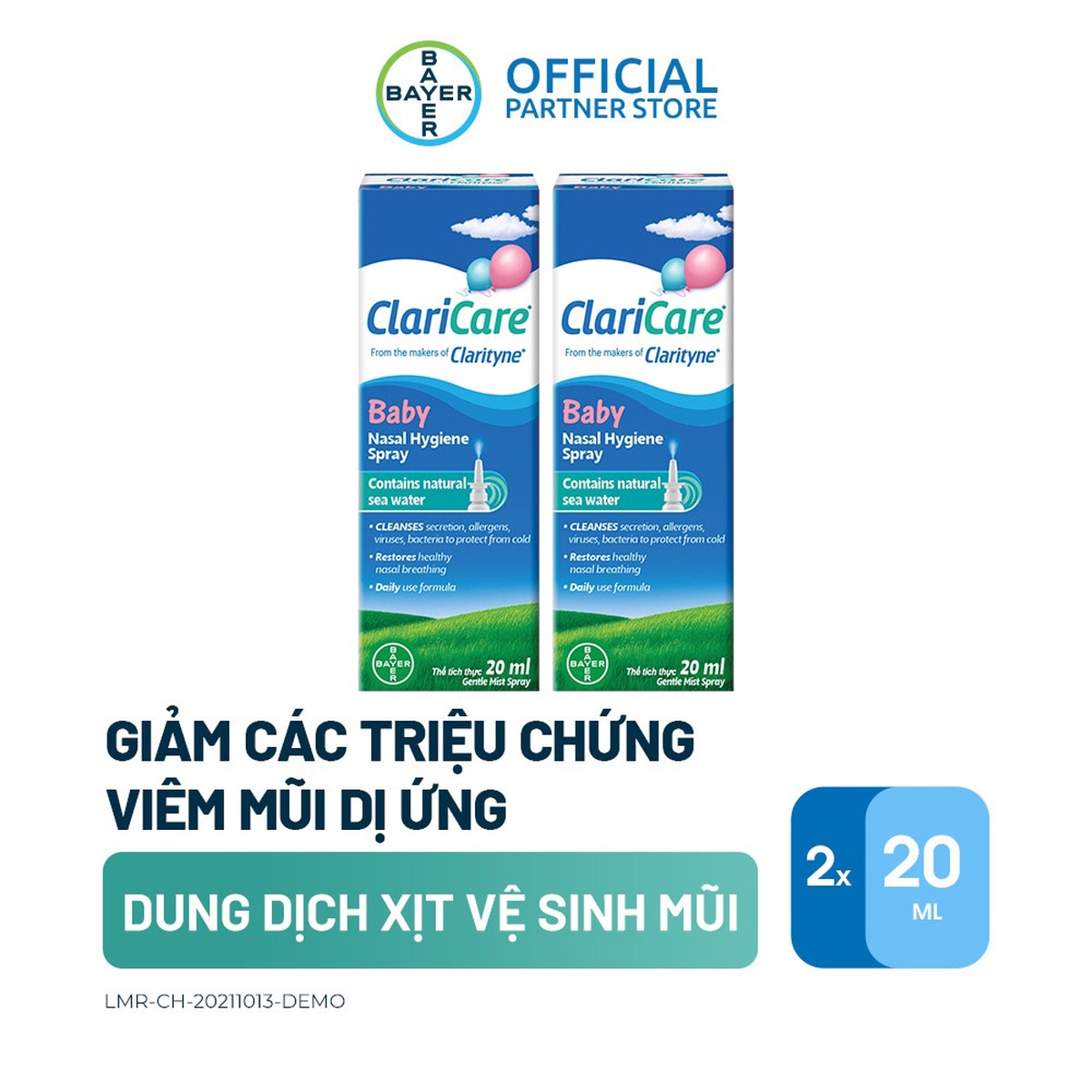 Dung dịch xịt vệ sinh mũi Claricare cho trẻ em 20ml - mặt trái