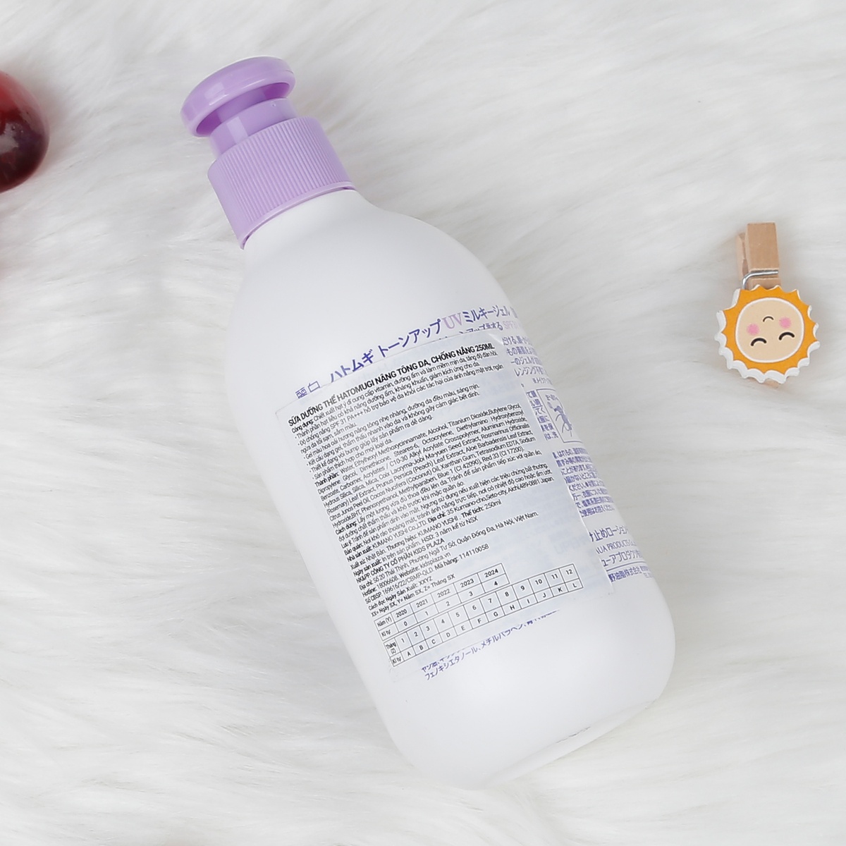 Dưỡng thể Hatomugi Tone Up UV SPF31+ (250ml) - mặt trái