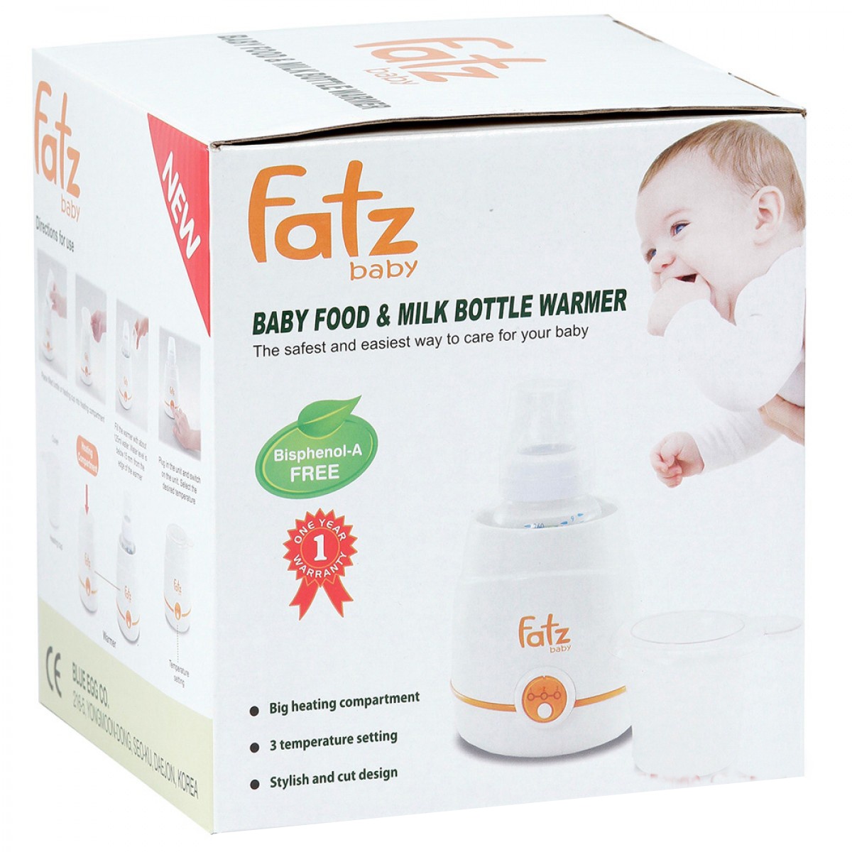 Máy hâm sữa và thức ăn Fatzbaby FB3001WB - mặt trái