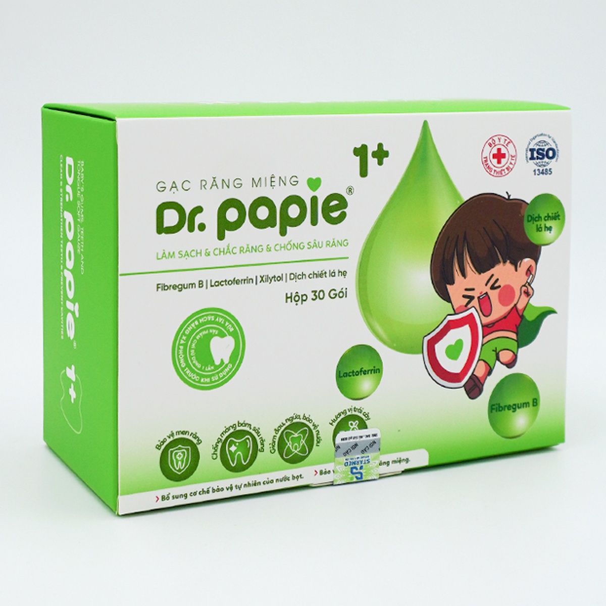 Gạc răng miệng Dr Papie 1+ - mặt trái