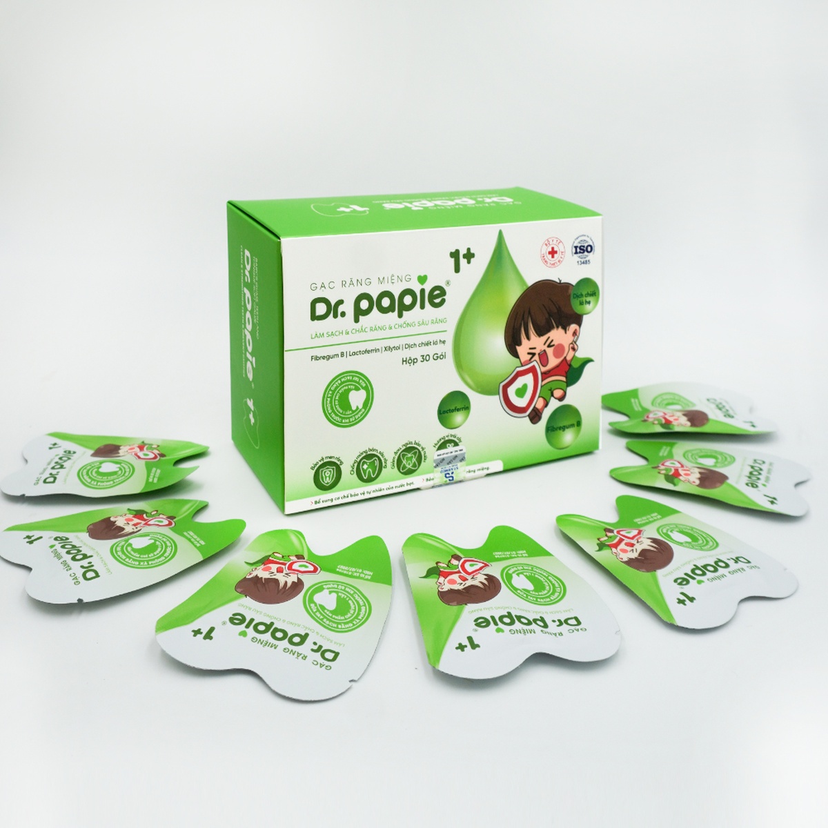 Gạc răng miệng Dr Papie 1+ - mặt sau