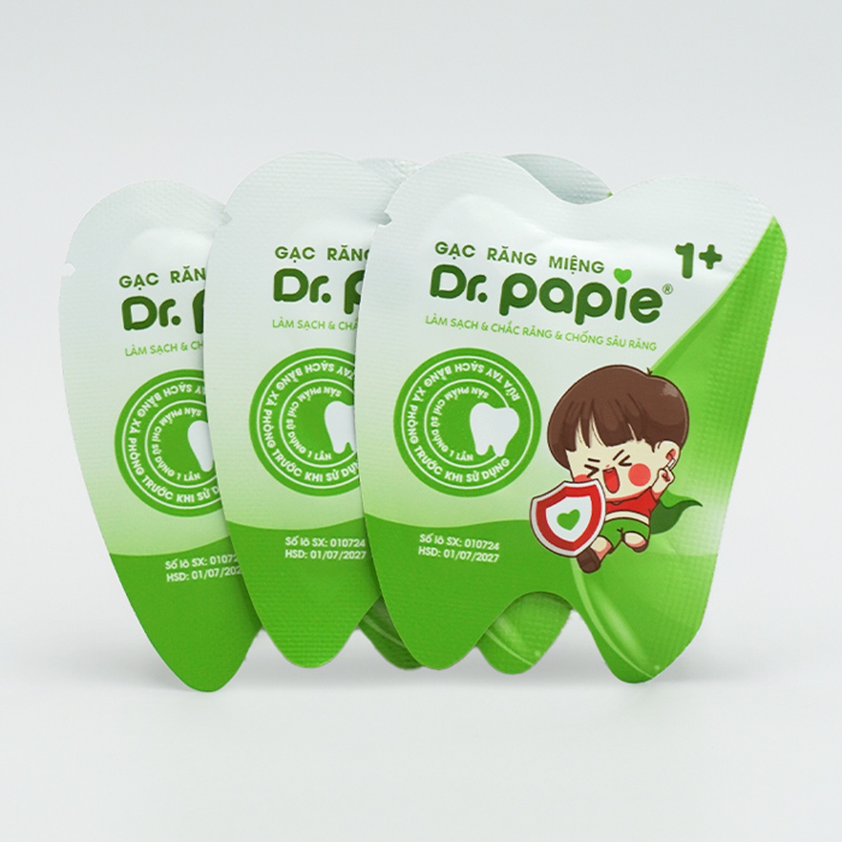 Gạc răng miệng Dr Papie 1+ - góc nghiêng