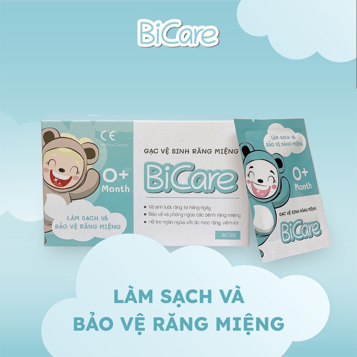 Gạc vệ sinh răng miệng Bicare - mặt phải