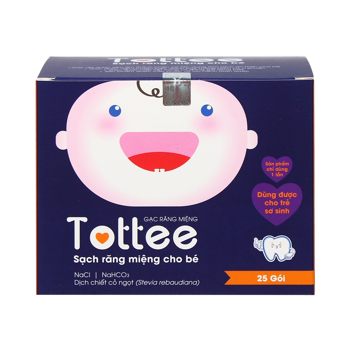 Gạc rơ lưỡi Tottee 25pcs - mặt trái
