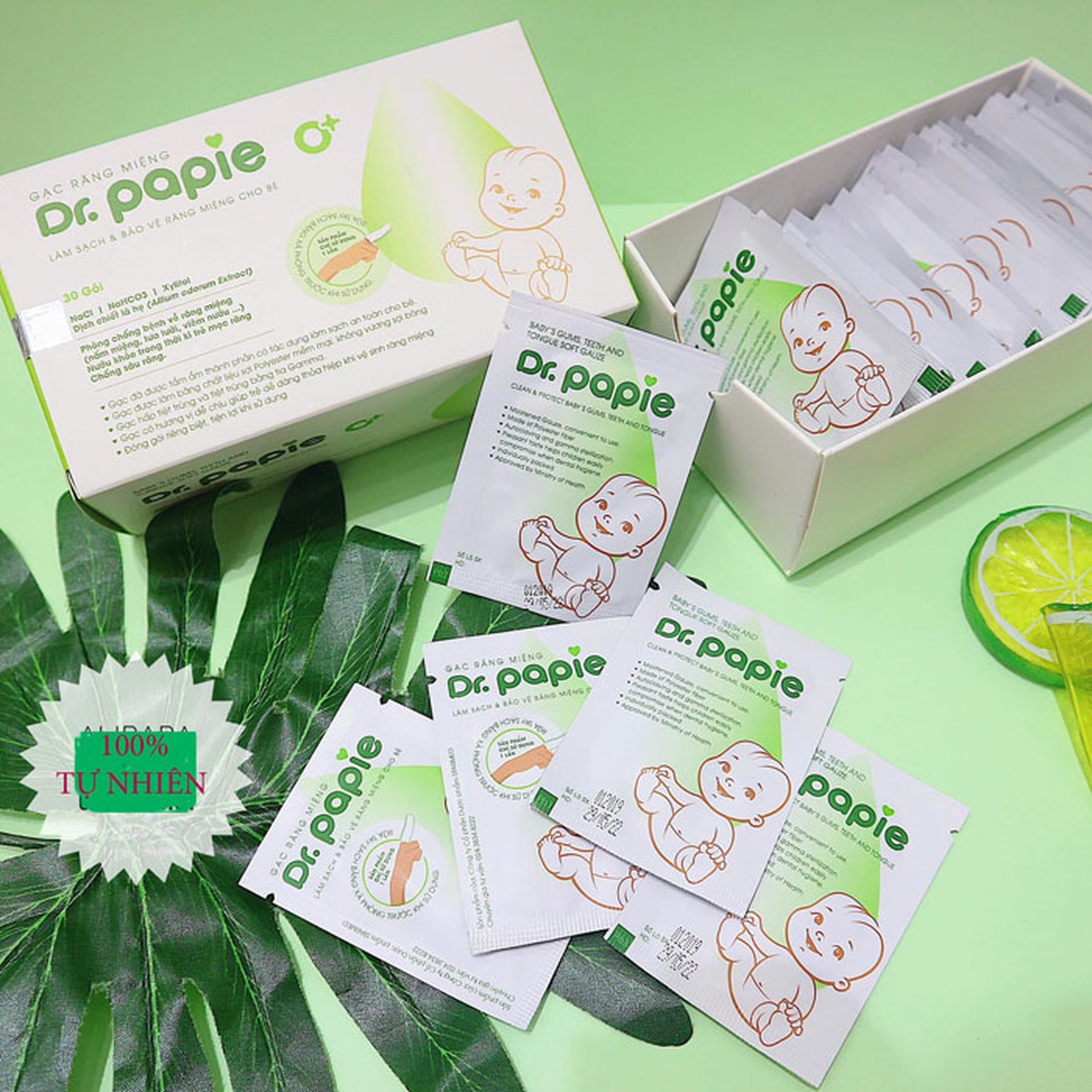 Gạc răng miệng Dr.papie 0+ - mặt phải
