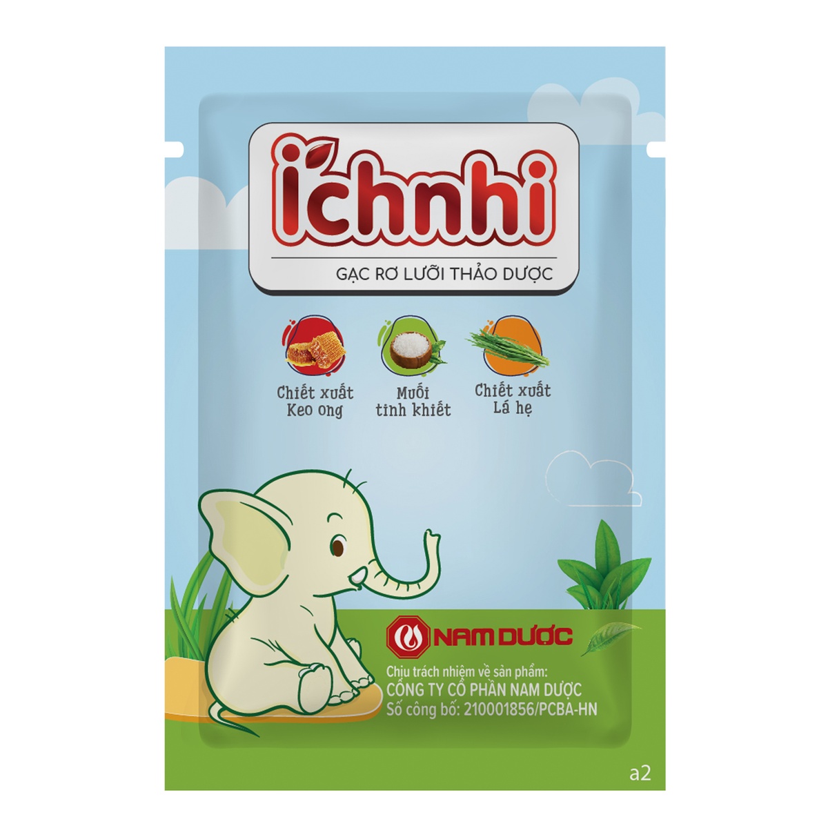 Gạc rơ lưỡi thảo dược Ích Nhi 30pcs - mặt phải