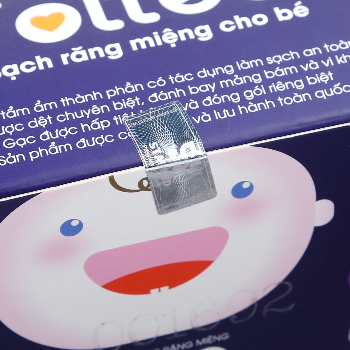 Gạc răng miệng Tottee - mặt sau