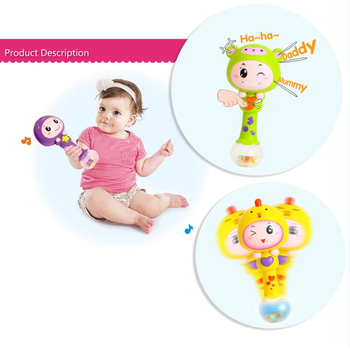Gậy trống Zodiac Huile Toys HL.3101 - mặt trái