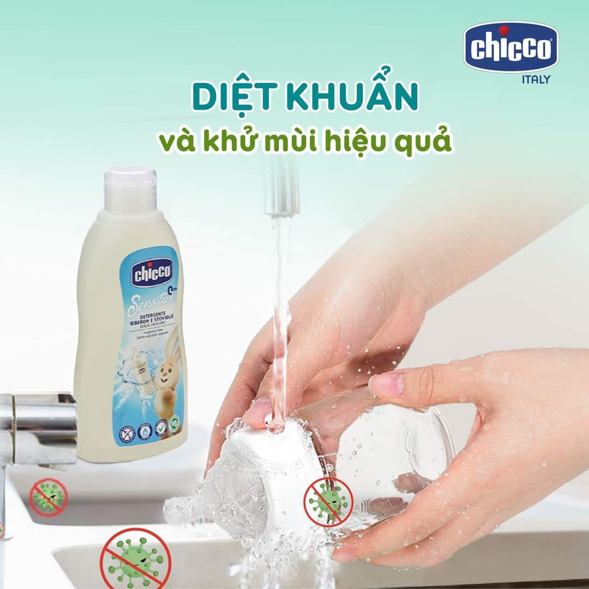 Nước rửa bình sữa Chicco chiết xuất dầu dừa 300ml (Dạng gel) - hình 7