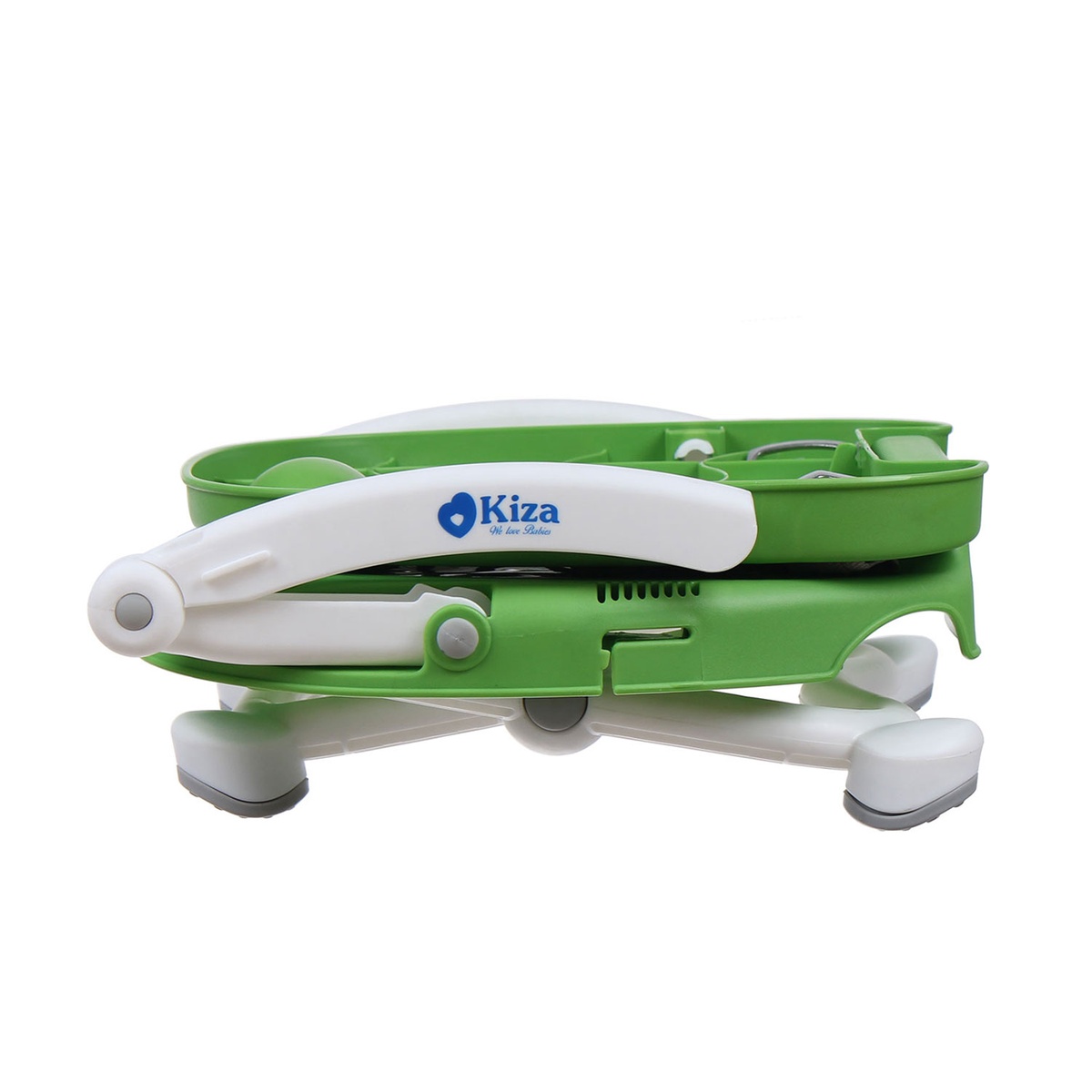 Ghế ăn dặm siêu gấp gọn 4 cấp độ Kiza (màu xanh lá) - mặt phải