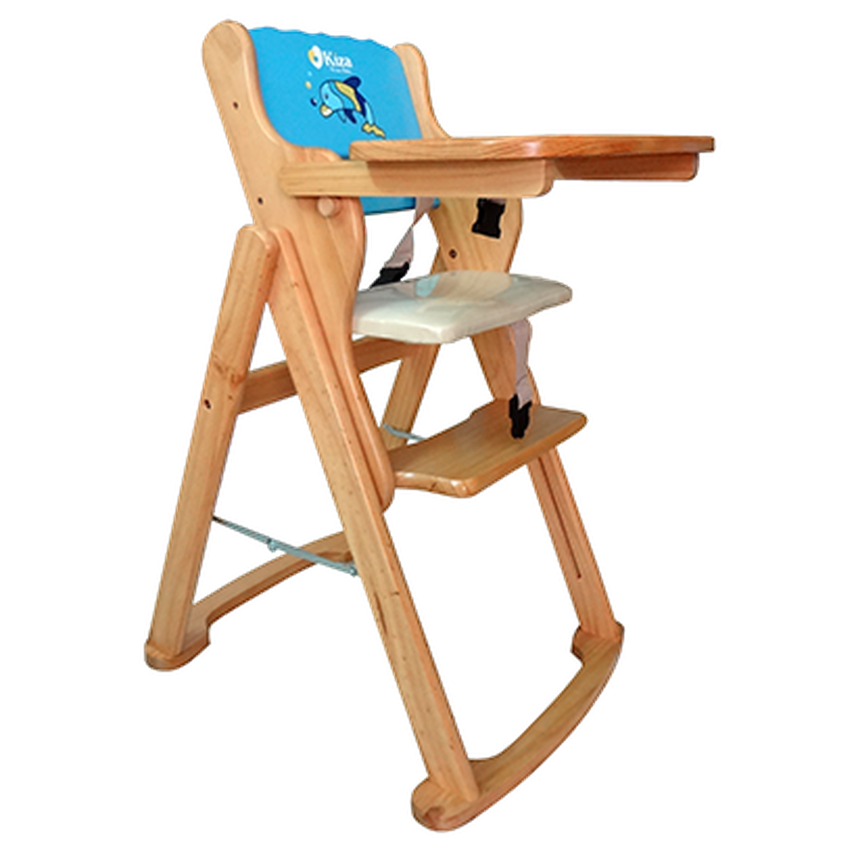 Ghế ăn dặm trượt hình cá heo Kiza cho bé (Xanh) - hình 6