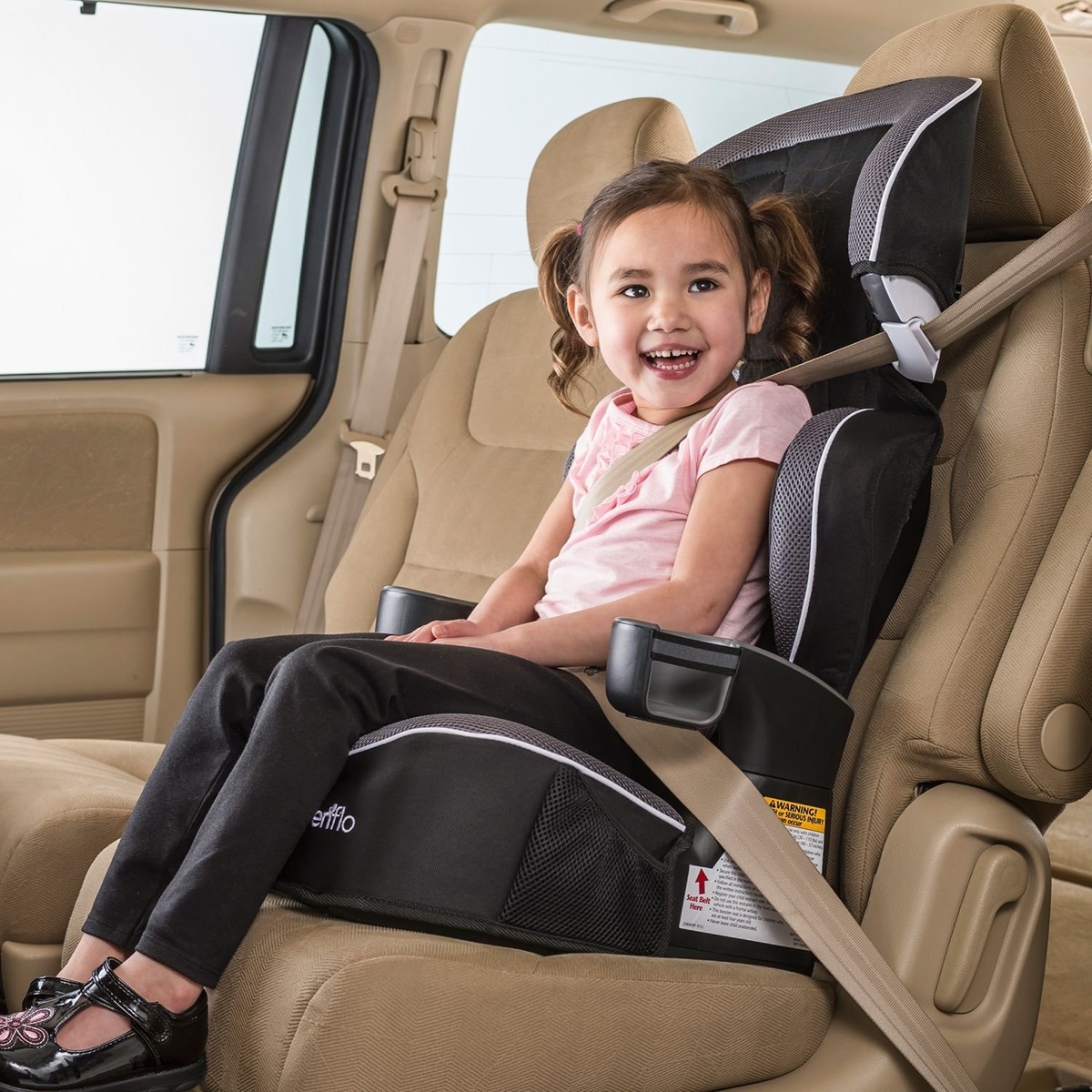 Ghế ngồi ô tô Evenflo Big Kid LX High Back Booster - mặt sau