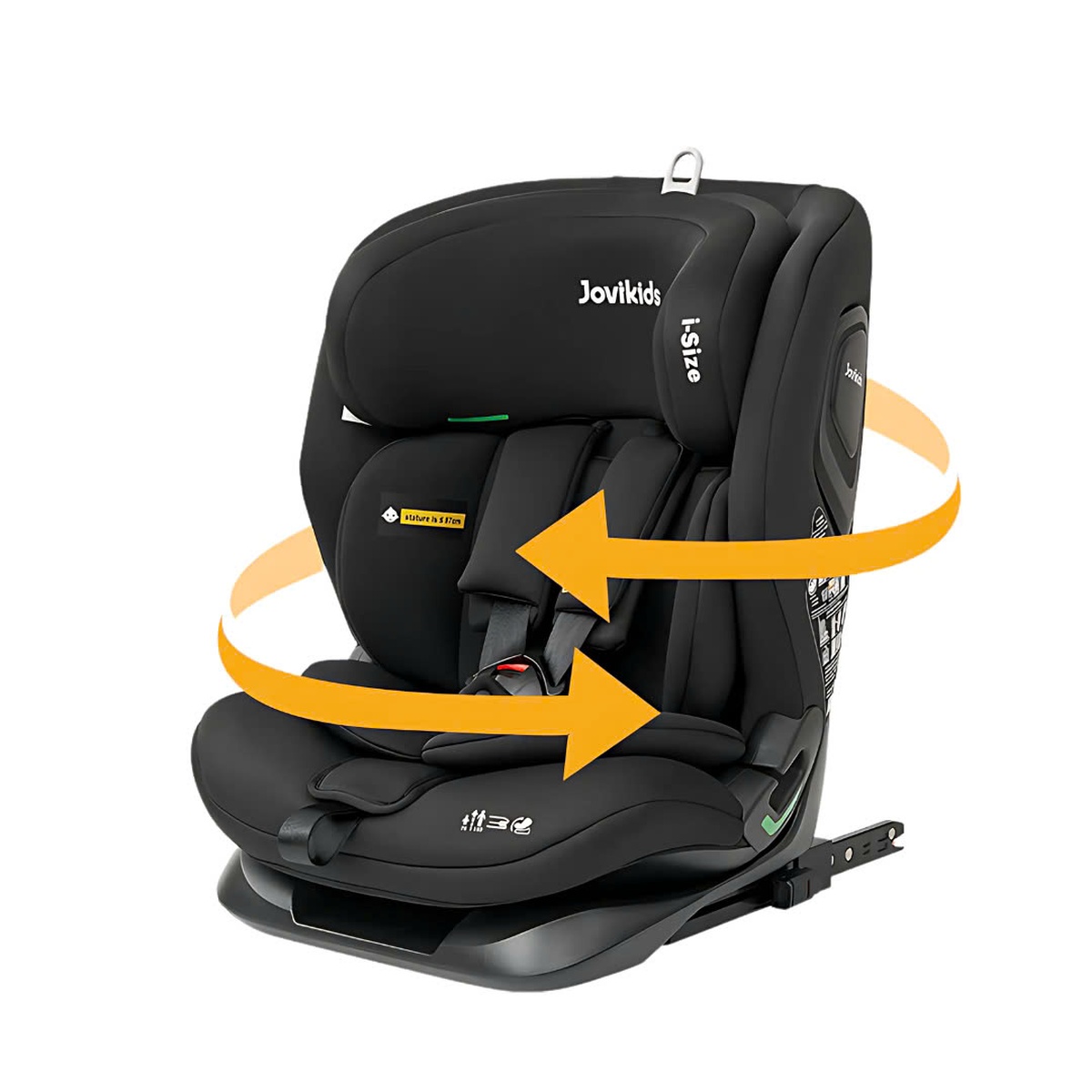 Ghế ngồi ô tô Jovikids CICI TT R129 15M-12Y (Màu đen) - mặt trái