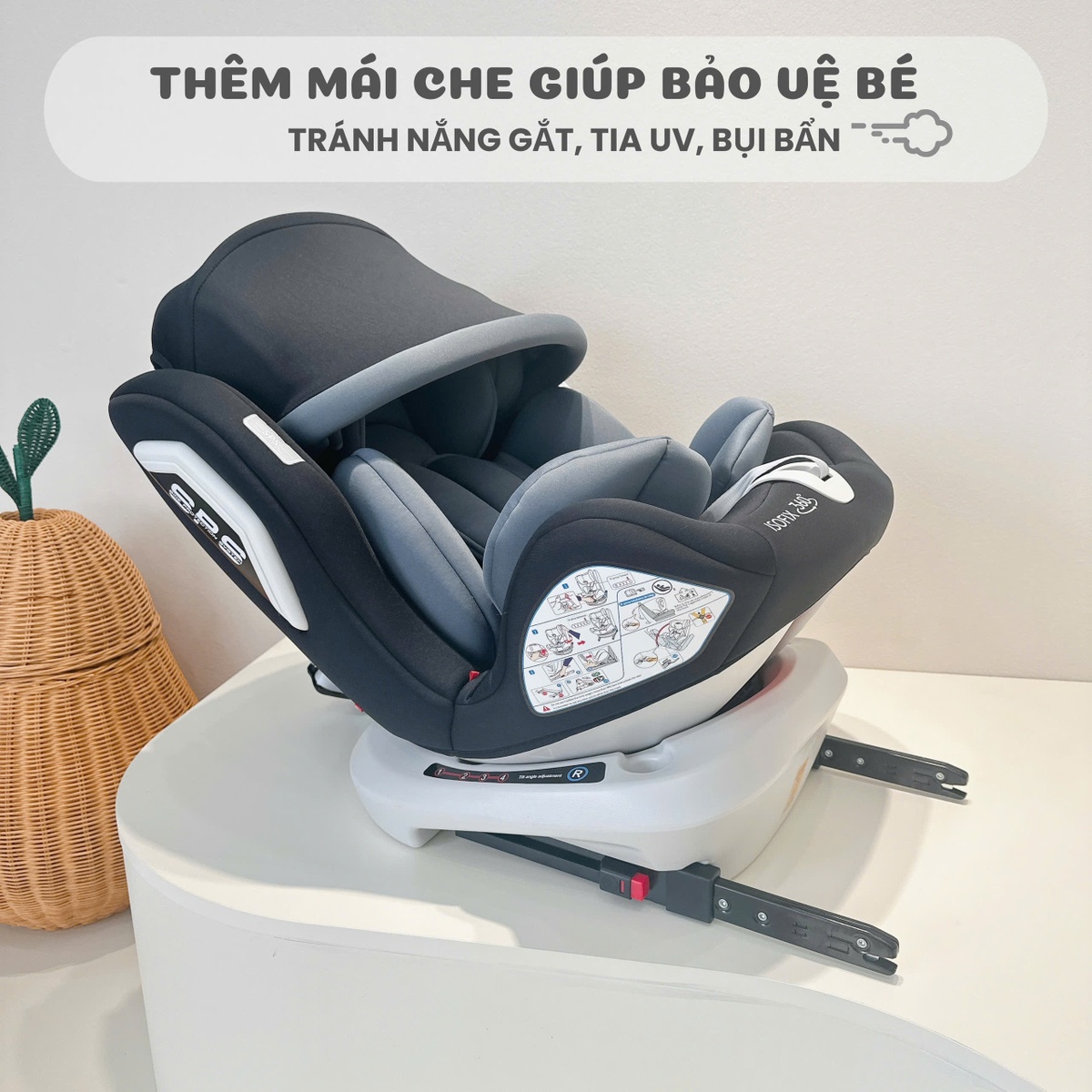 Ghế ngồi ô tô Honper Comfy HP869 R44/04 0-12Y (Đen) - mặt phải