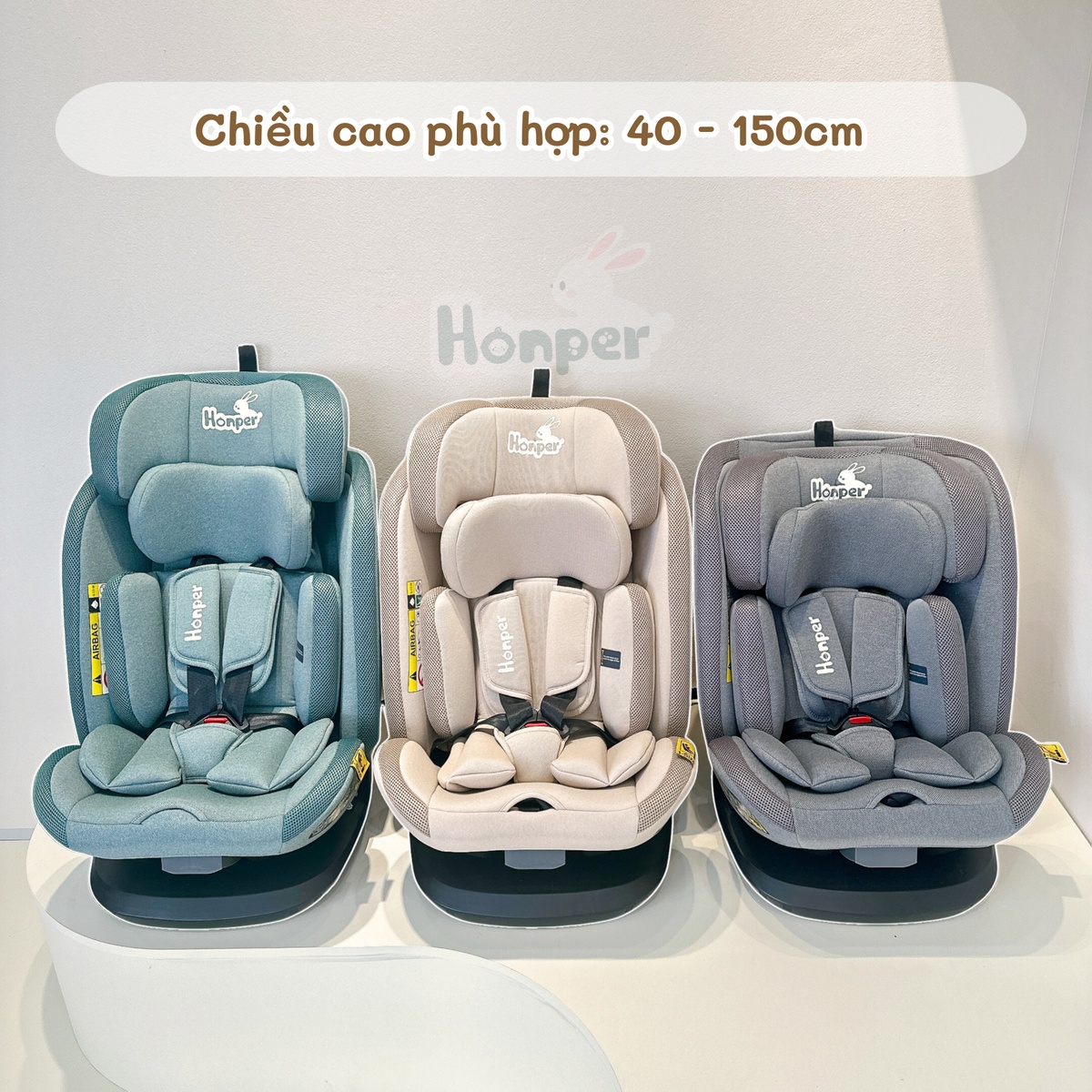 Ghế ngồi ô tô Honper Lux HP870 R129 0-12Y (Ghi) - mặt sau