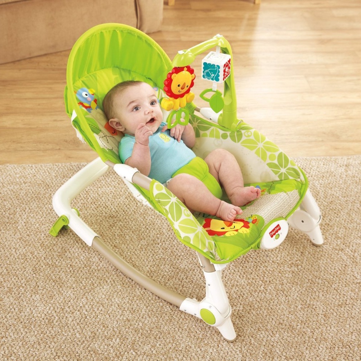 Ghế rung Fisher Price - Rainforest Friends X7047 - góc nghiêng