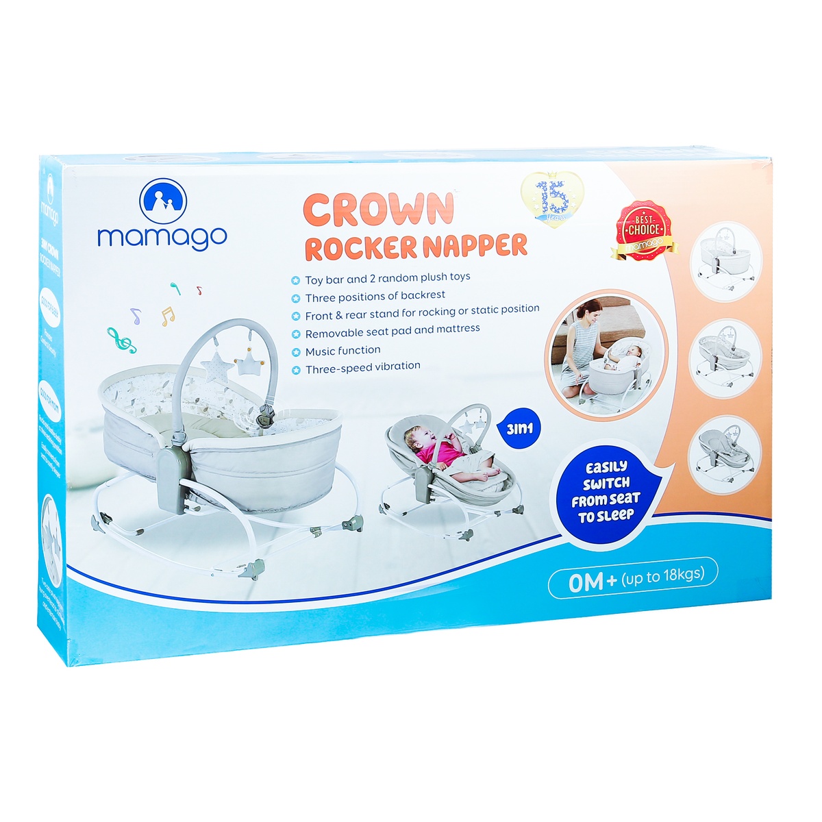 Ghế rung Mamago 3in1 Crown - hình 14