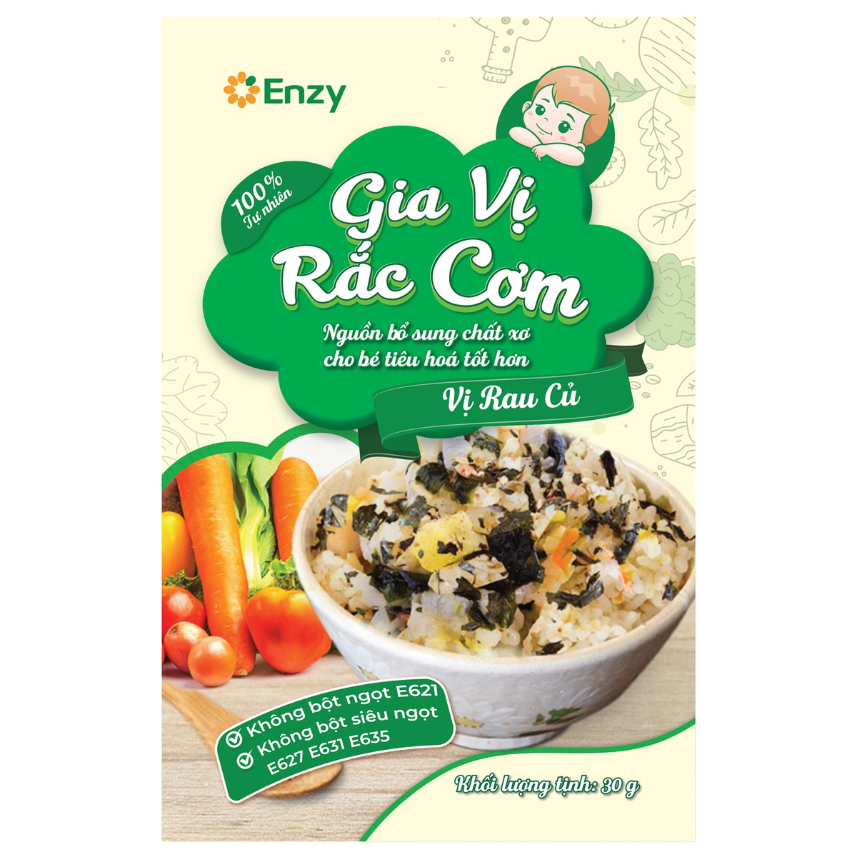 Gia vị rắc cơm Enzy vị rau củ gói 30g