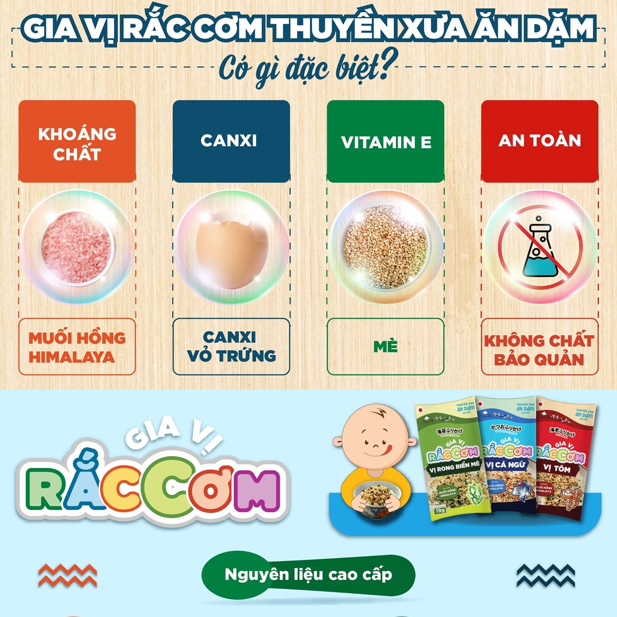 Gia vị rắc cơm Thuyền Xưa vị cá ngừ 19g 1Y - mặt trái