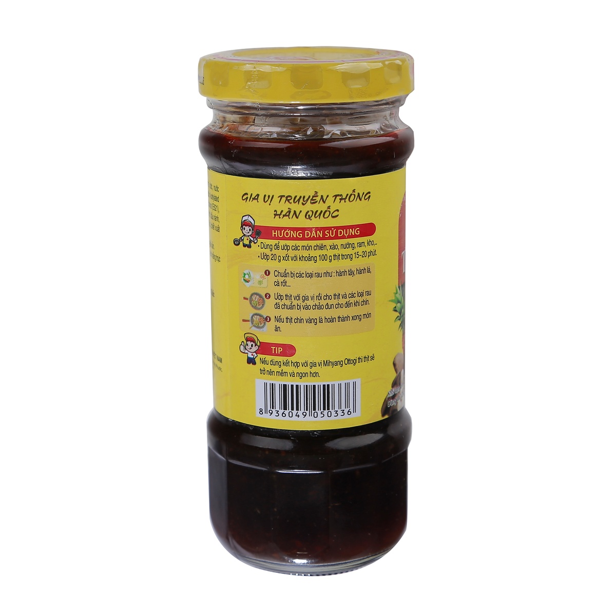 Gia vị ướp thịt heo Ottogi chai 240g - mặt trái
