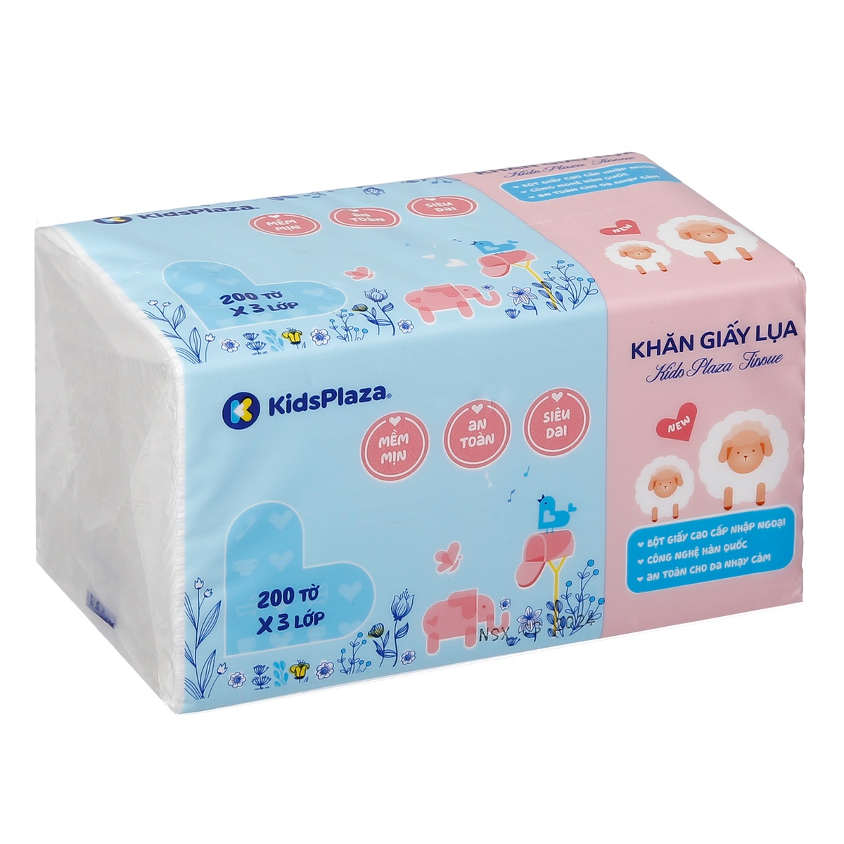 Khăn giấy KidsPlaza 3 lớp 200 tờ - mặt trái