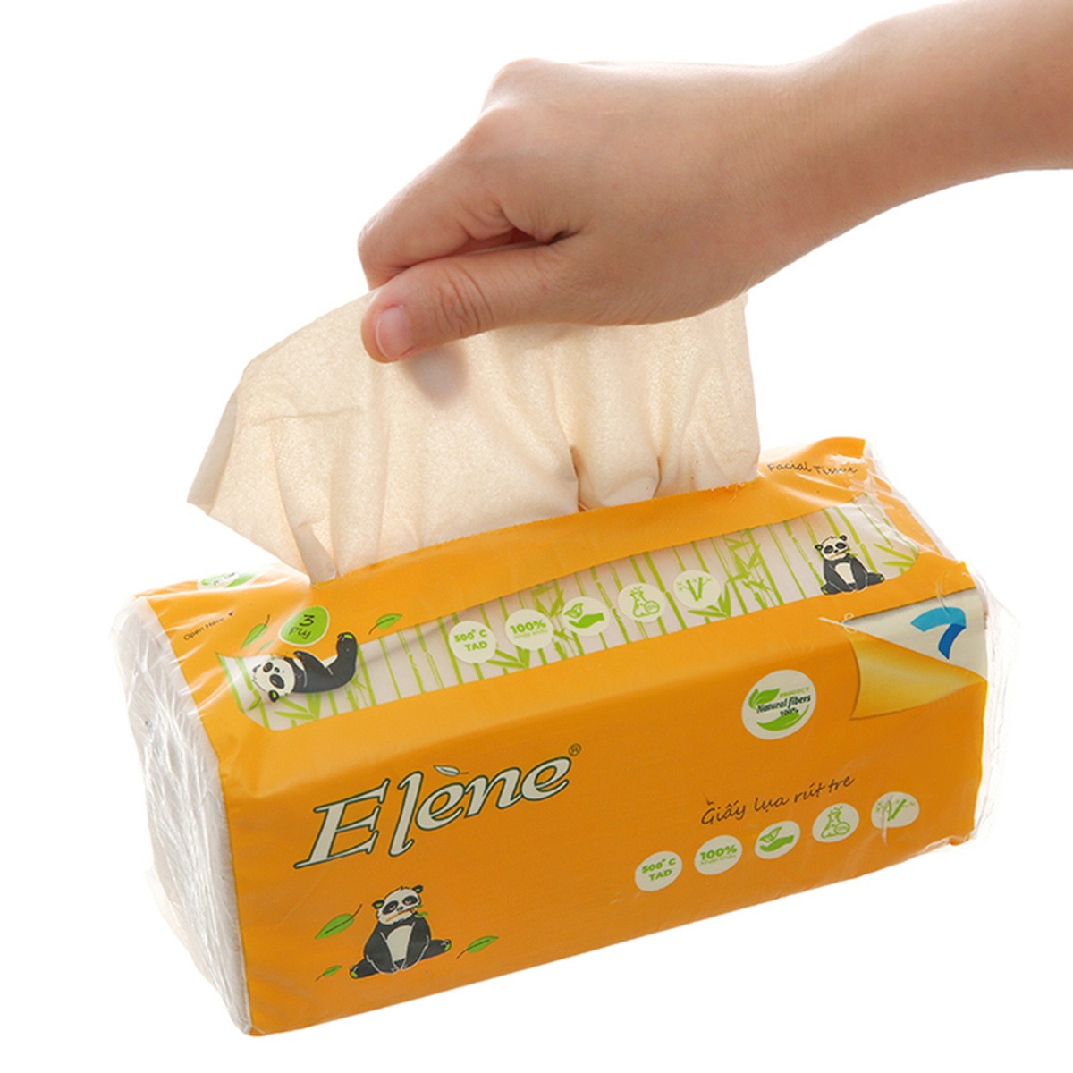 Giấy lụa rút Elène tre (3 lớp x 160 tờ) - mặt phải