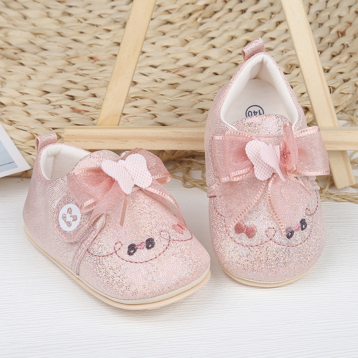 Giày tập đi KidsPlaza đính nơ 23K-S6 (Hồng)