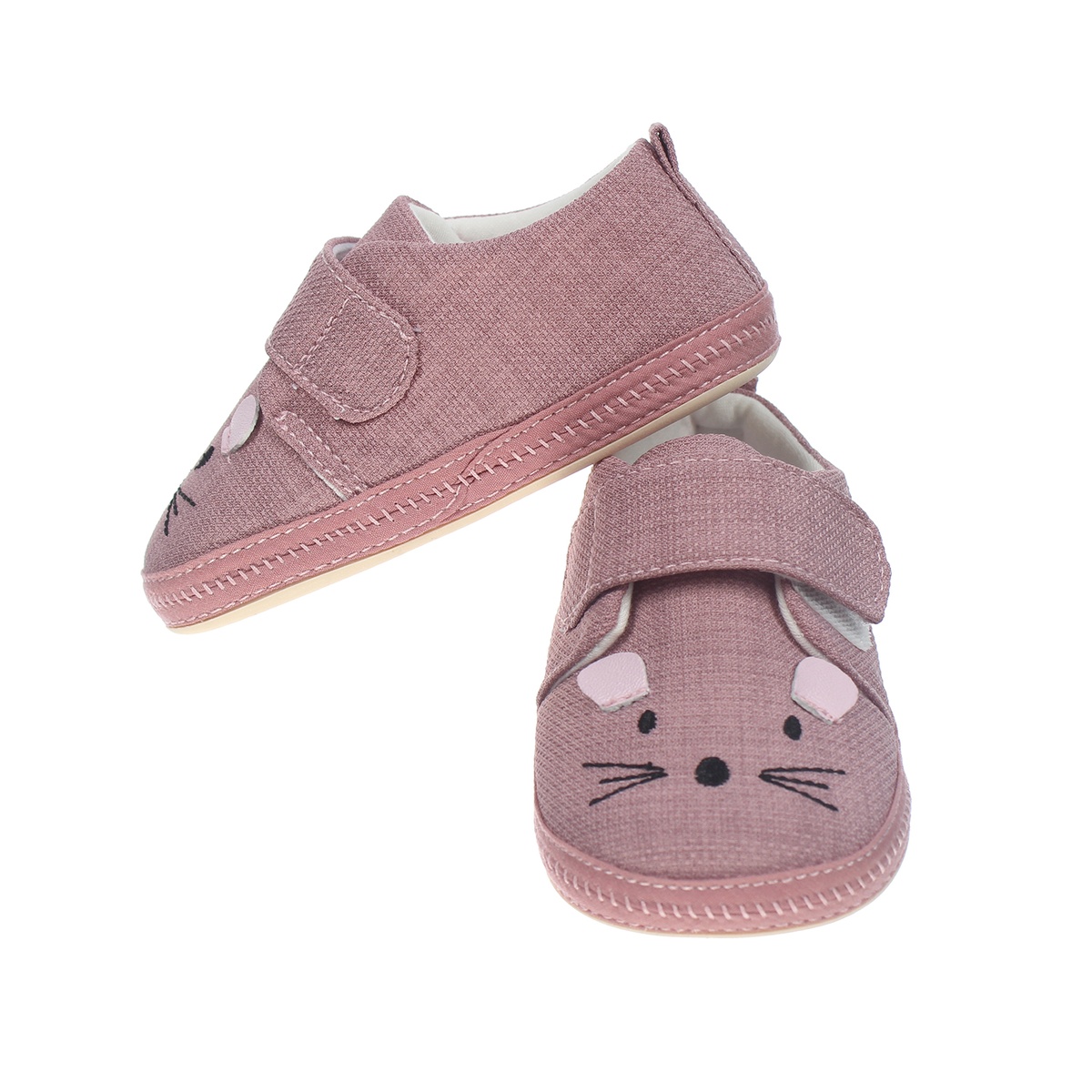 Giày tập đi Mamago K12 thêu hình Chuột size 13 (Hồng) - mặt trái