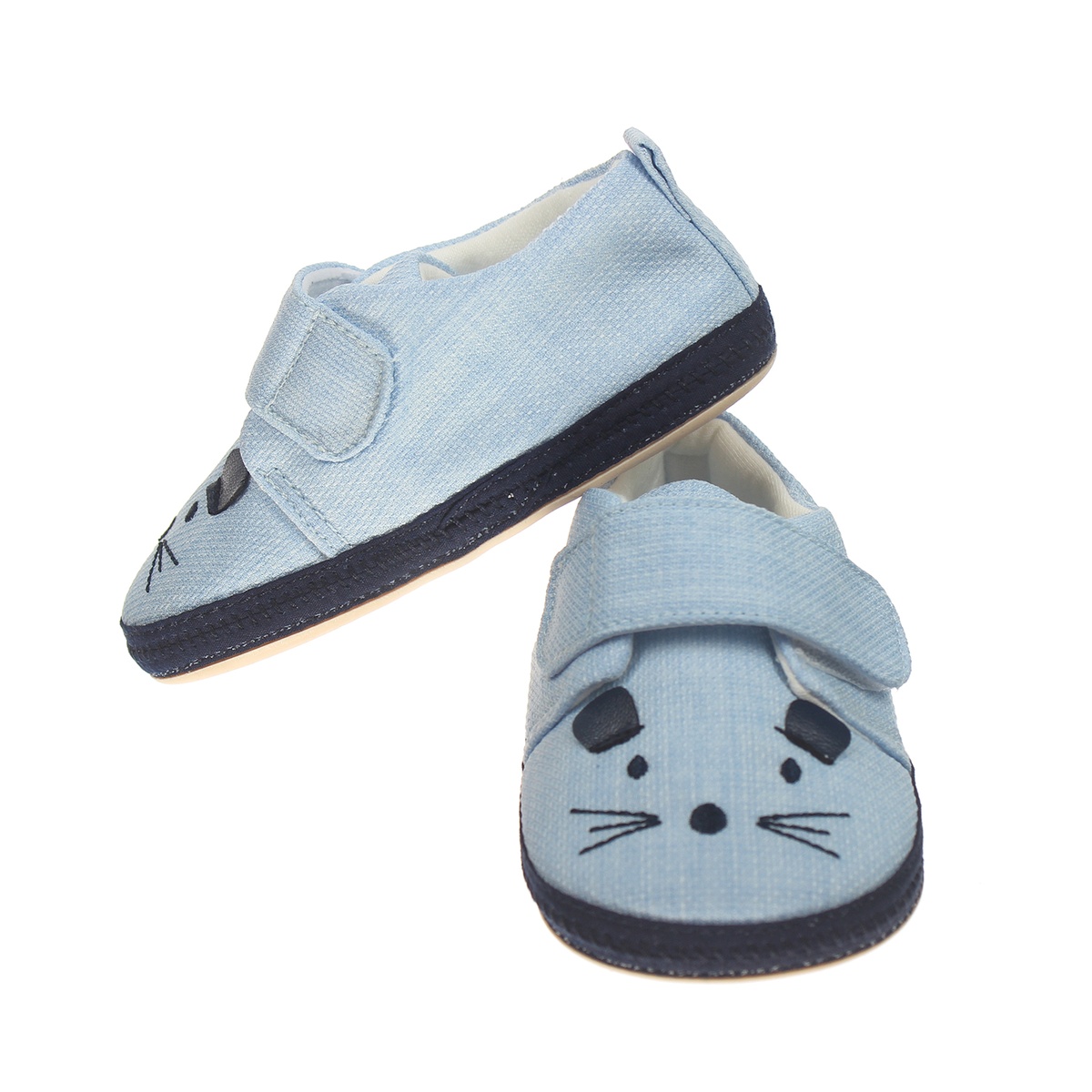 Giày tập đi Mamago K12 thêu hình Chuột size 14 (Xanh) - mặt trái