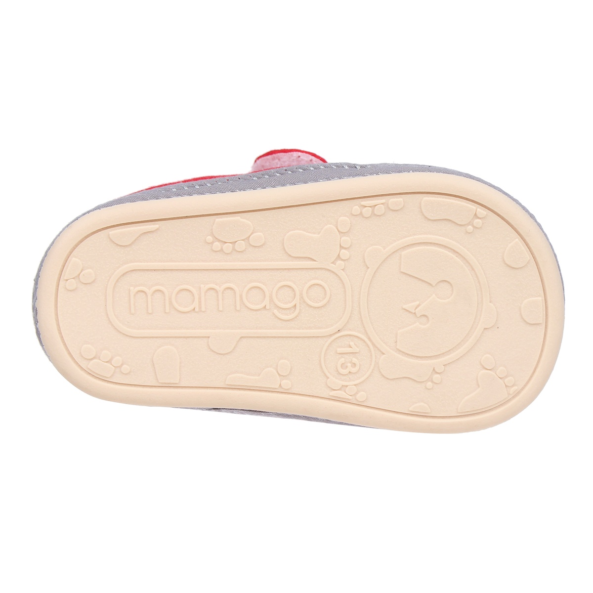 Giày tập đi Mamago K14 in hình Gấu (Đỏ - Xám) - mặt sau