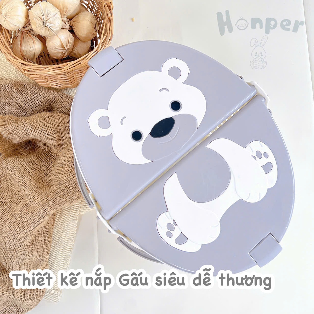 Giỏ đi sinh hình Gấu Honper HP-125 (Màu ngẫu nhiên) - mặt phải