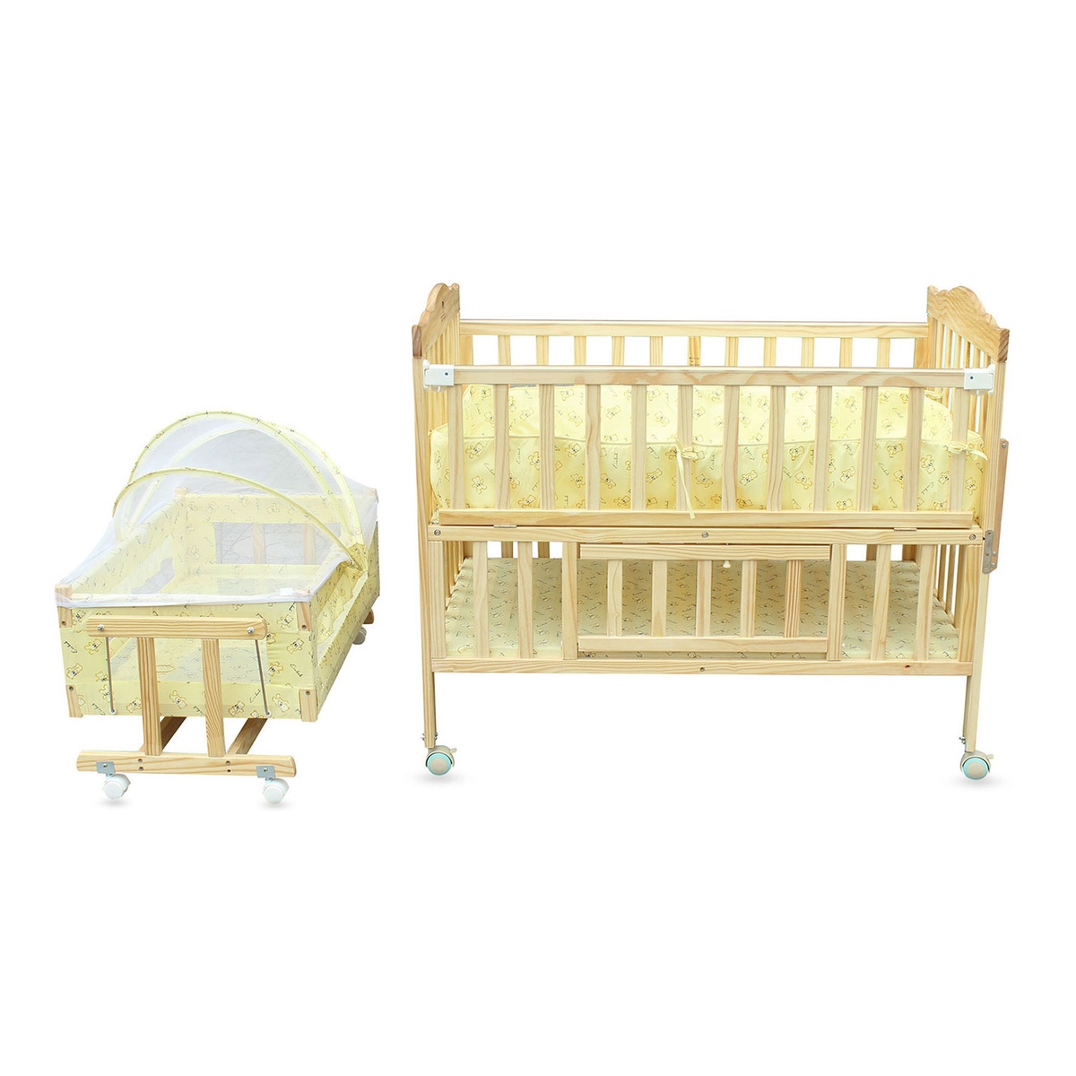 Giường cũi Oxford KidsPlaza 3in1 gỗ thông cao cấp - mặt phải