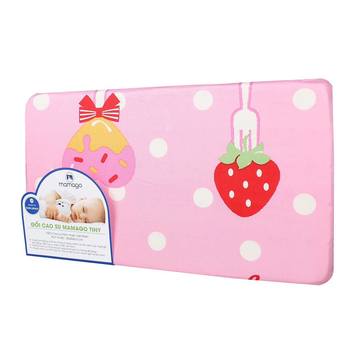 Gối cao su sơ sinh Mamago Tiny - mặt sau