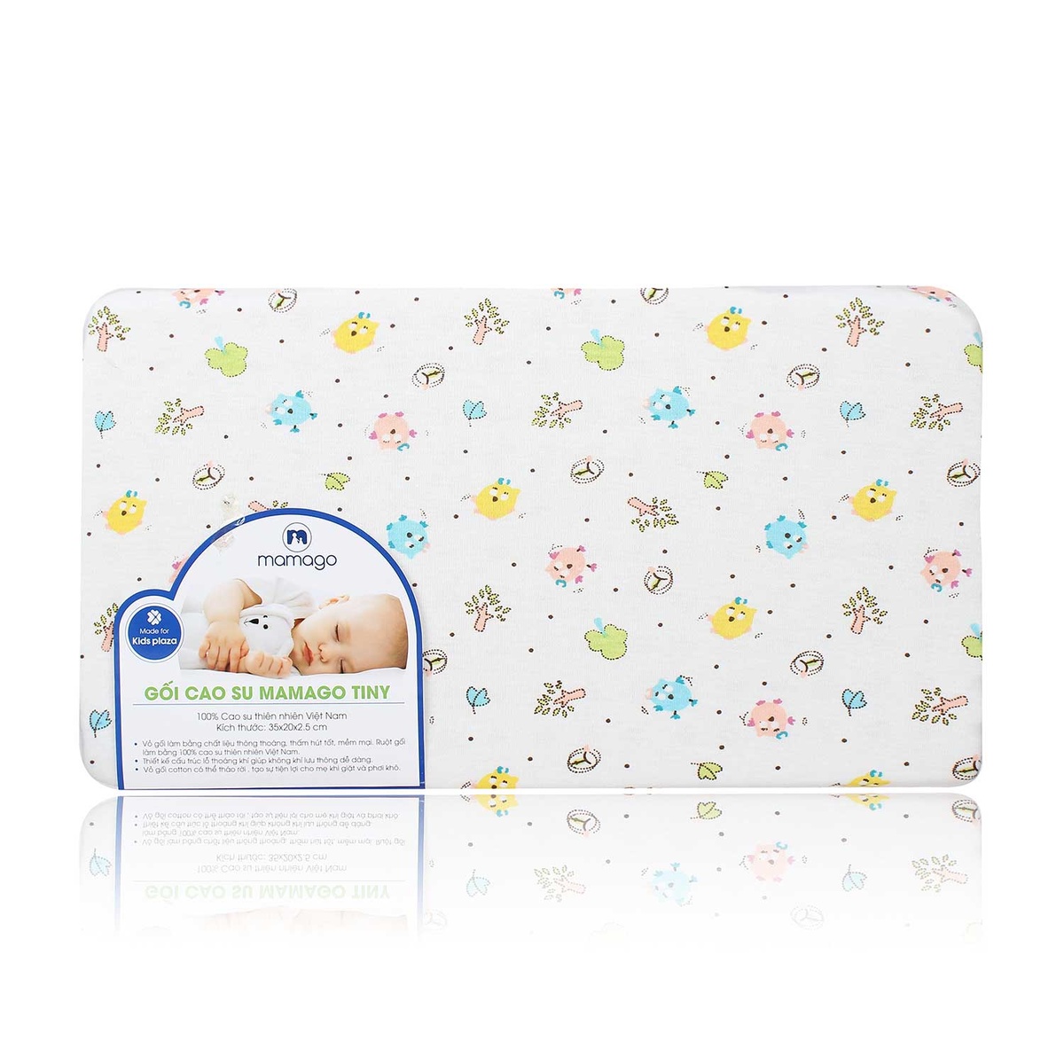 Gối cao su sơ sinh Mamago Tiny - mặt trái