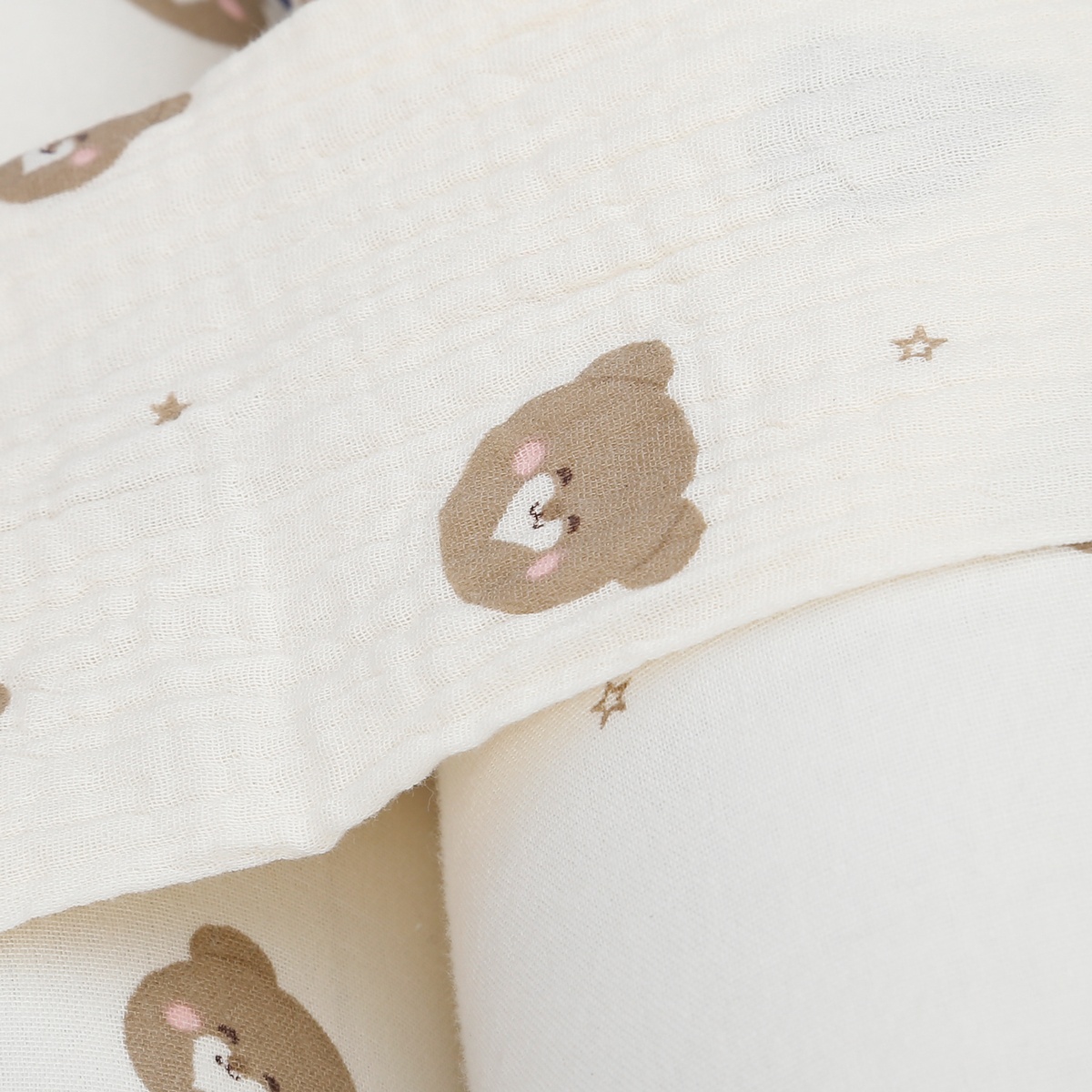 Gối chặn Kids Plaza Muslin hình đầu gấu PG23 - mặt trái