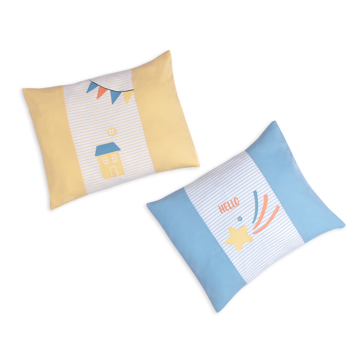 Gối cho bé Otis kẻ xanh KidsPlaza ND22H - mặt trái