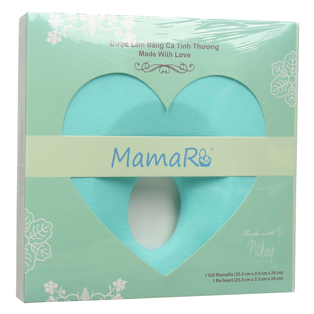 Gối chống bẹp đầu sơ sinh Mamaru (Xanh Dương) - mặt trái