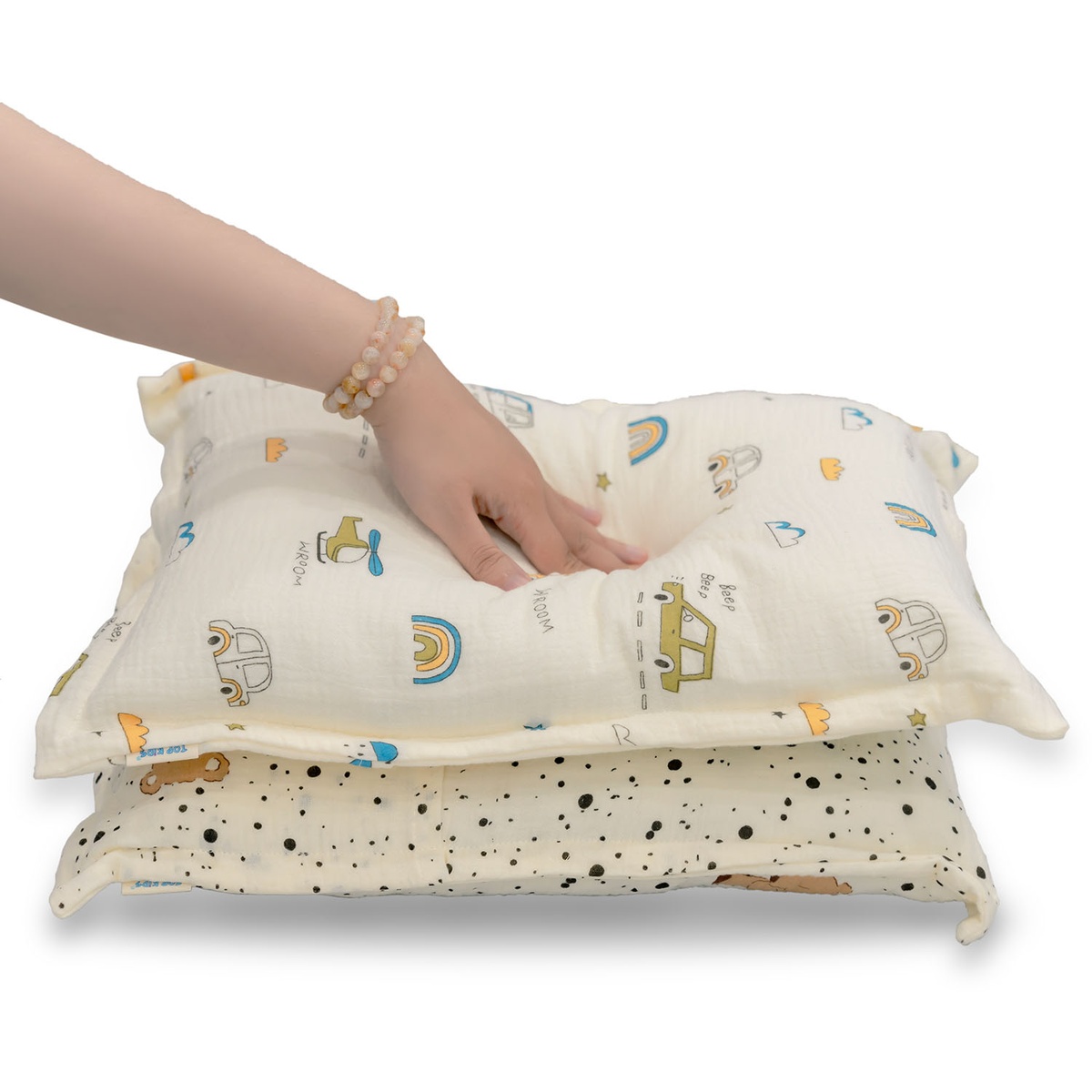 Gối Muslin họa tiết gấu AC25 (30x40) - mặt trái