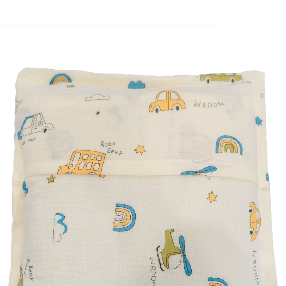 Gối Muslin họa tiết gấu AC25 (30x40) - mặt sau