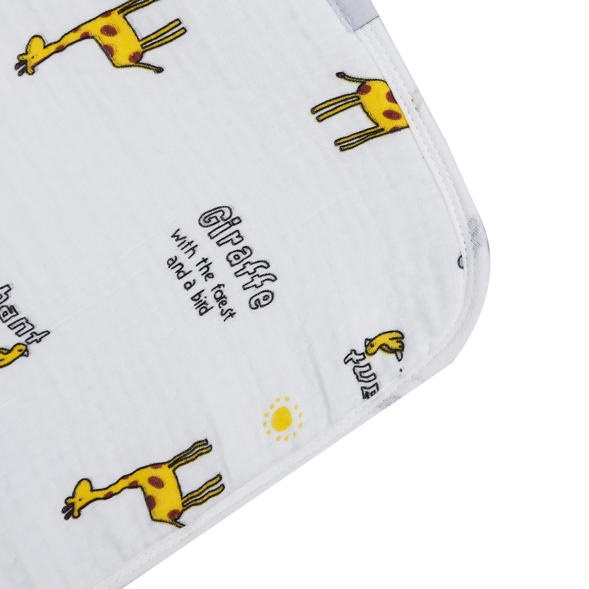 Gối xô sơ sinh in hình hươu voi AC21 - mặt sau