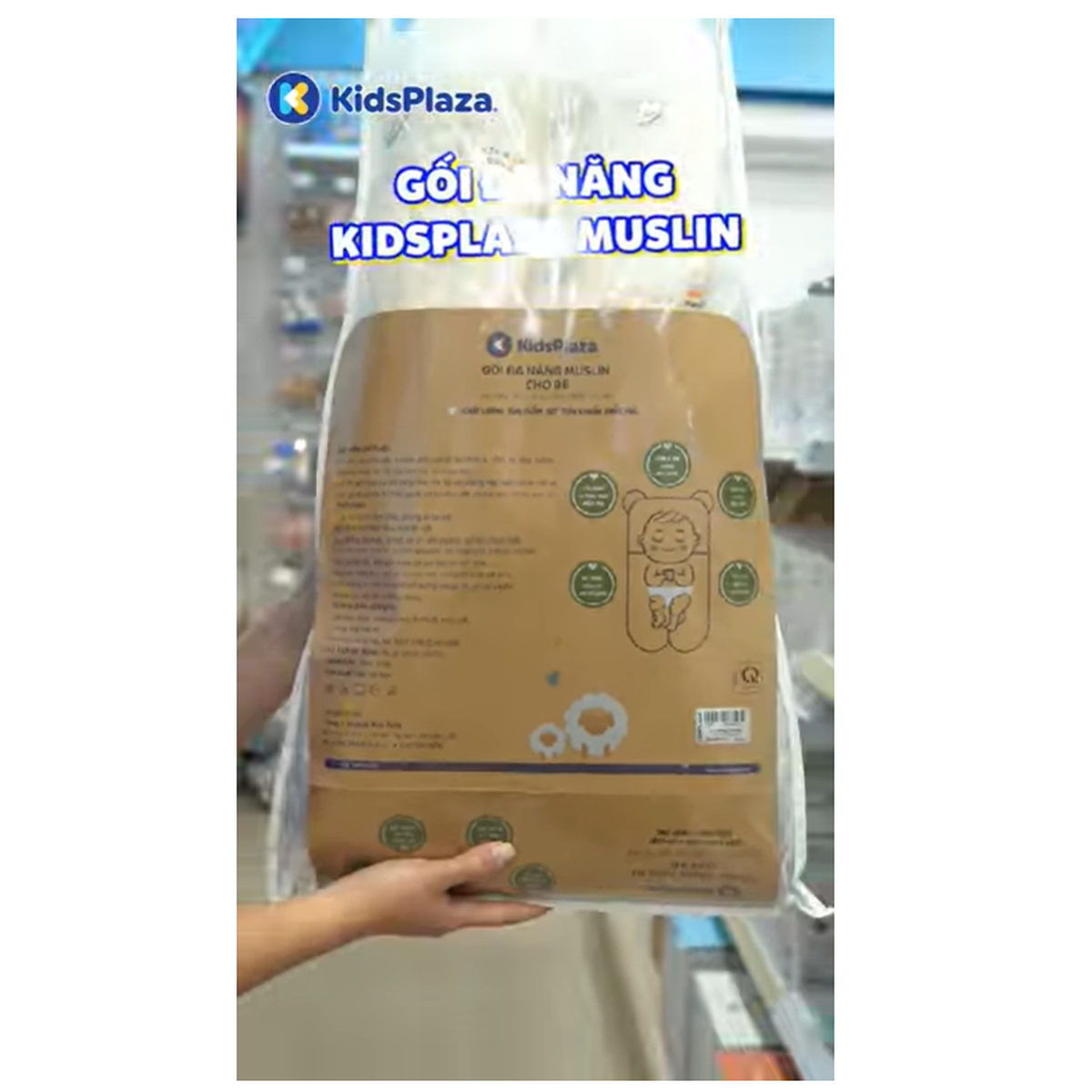 Gối đa năng KidsPlaza Muslin hình quả PG23 - video