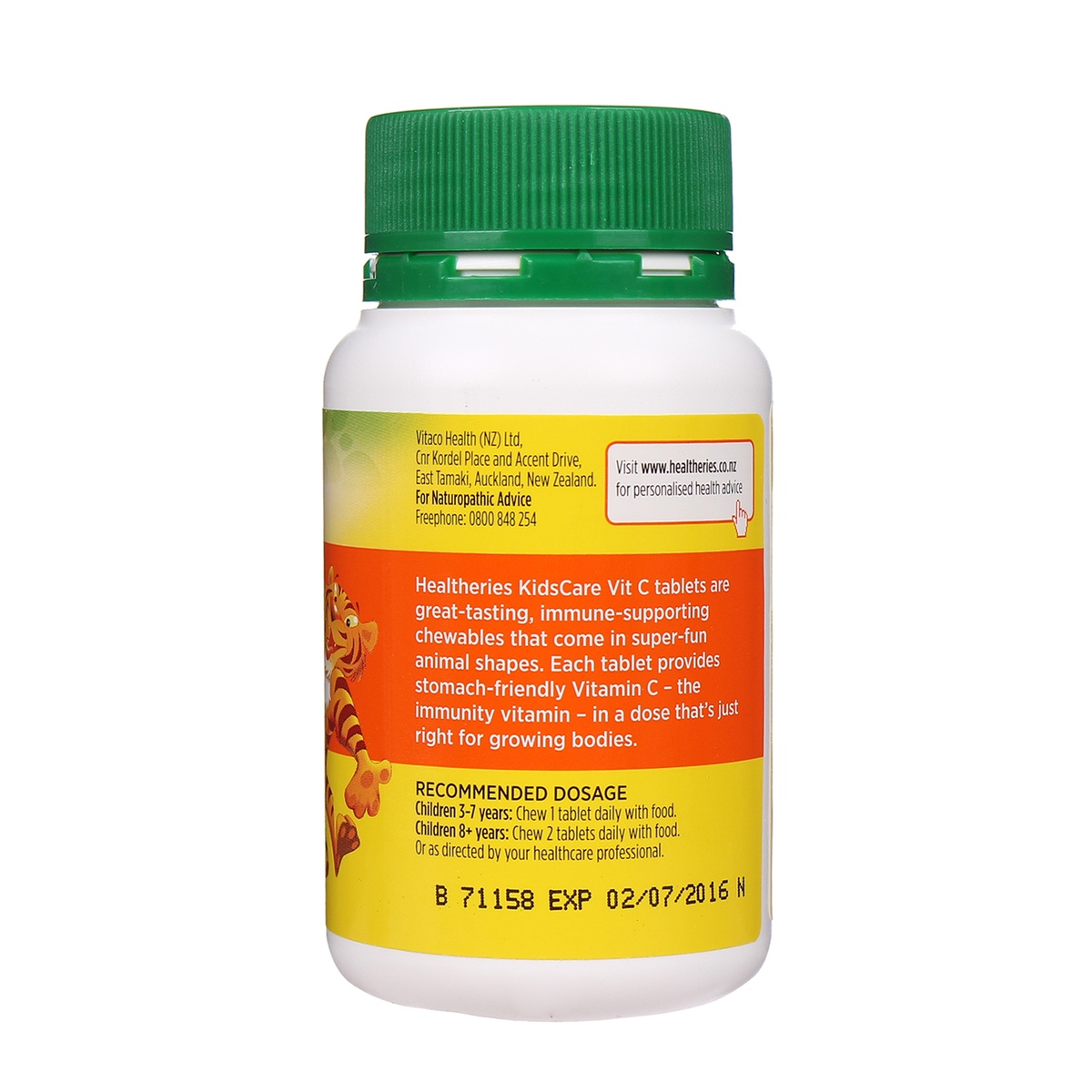 Healtheries Kidscare Vit C 70 viên - mặt sau
