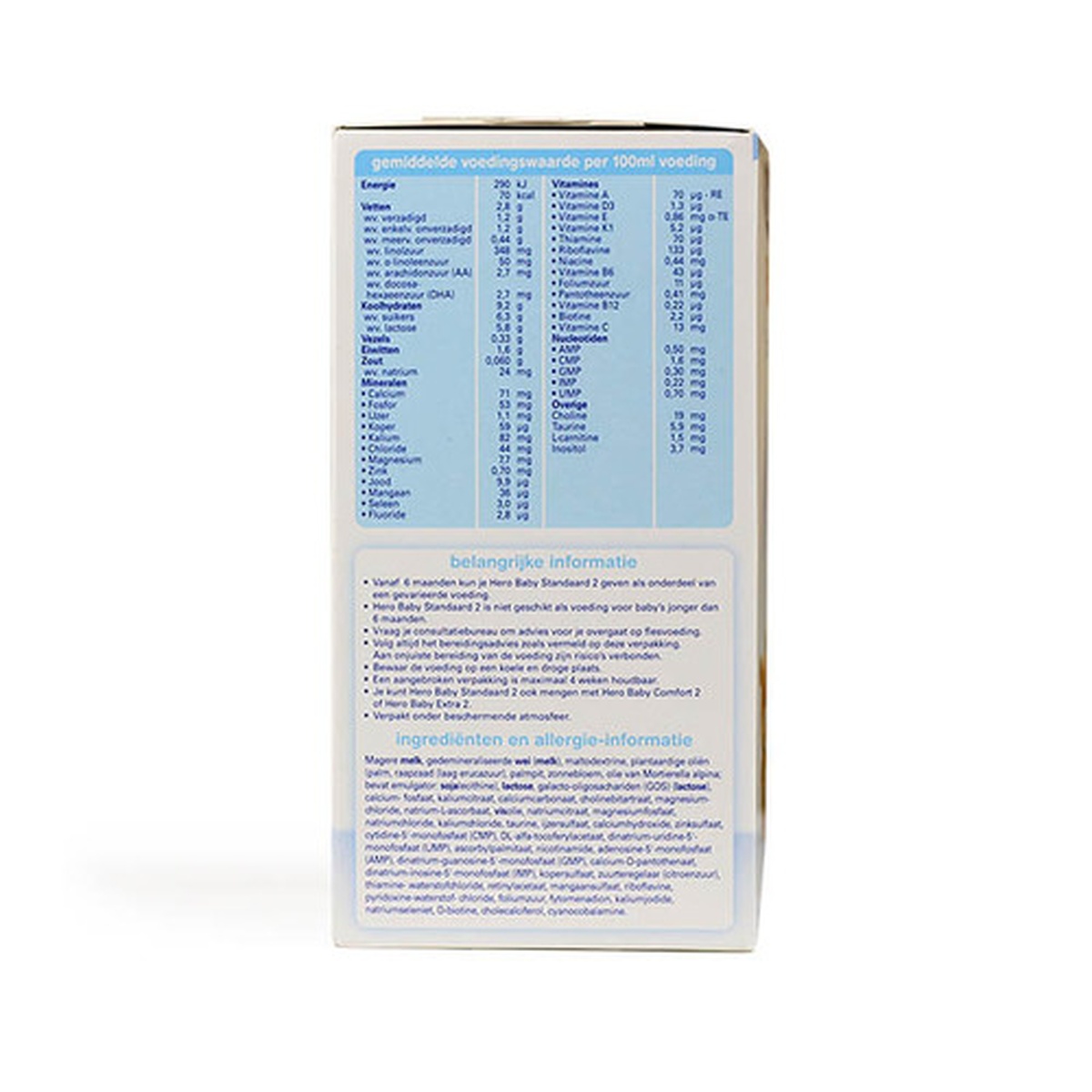 Sữa bột Hero Baby 2 hộp giấy 800g (6-10 tháng) - góc nghiêng