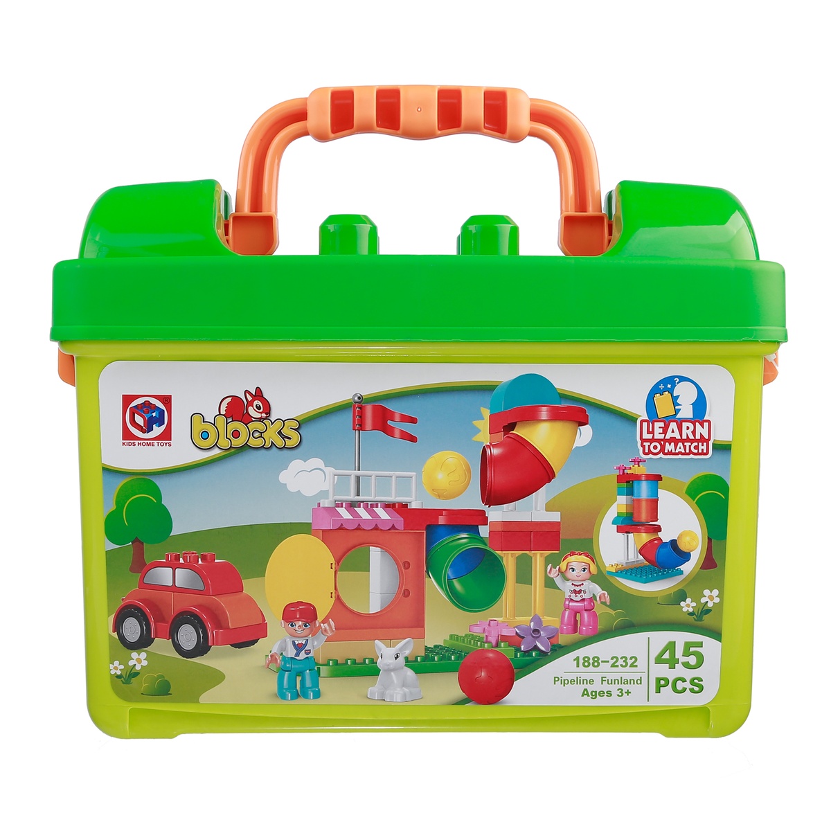 Hộp đồ chơi xếp hình cầu trượt CY.188-232 - mặt trái