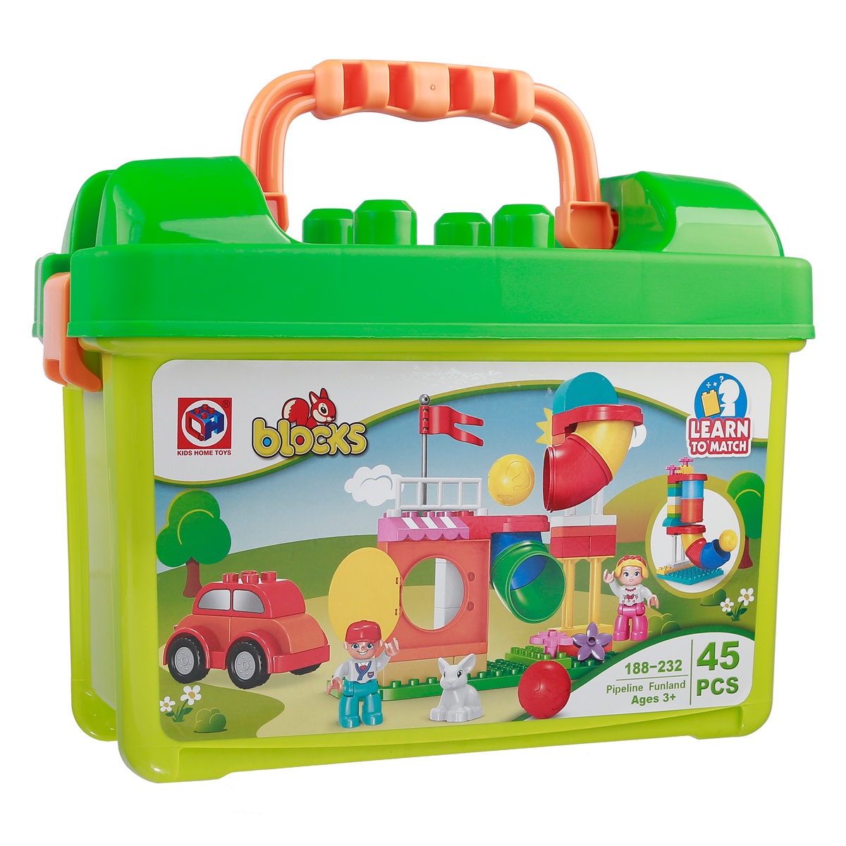Hộp đồ chơi xếp hình cầu trượt CY.188-232 - mặt sau