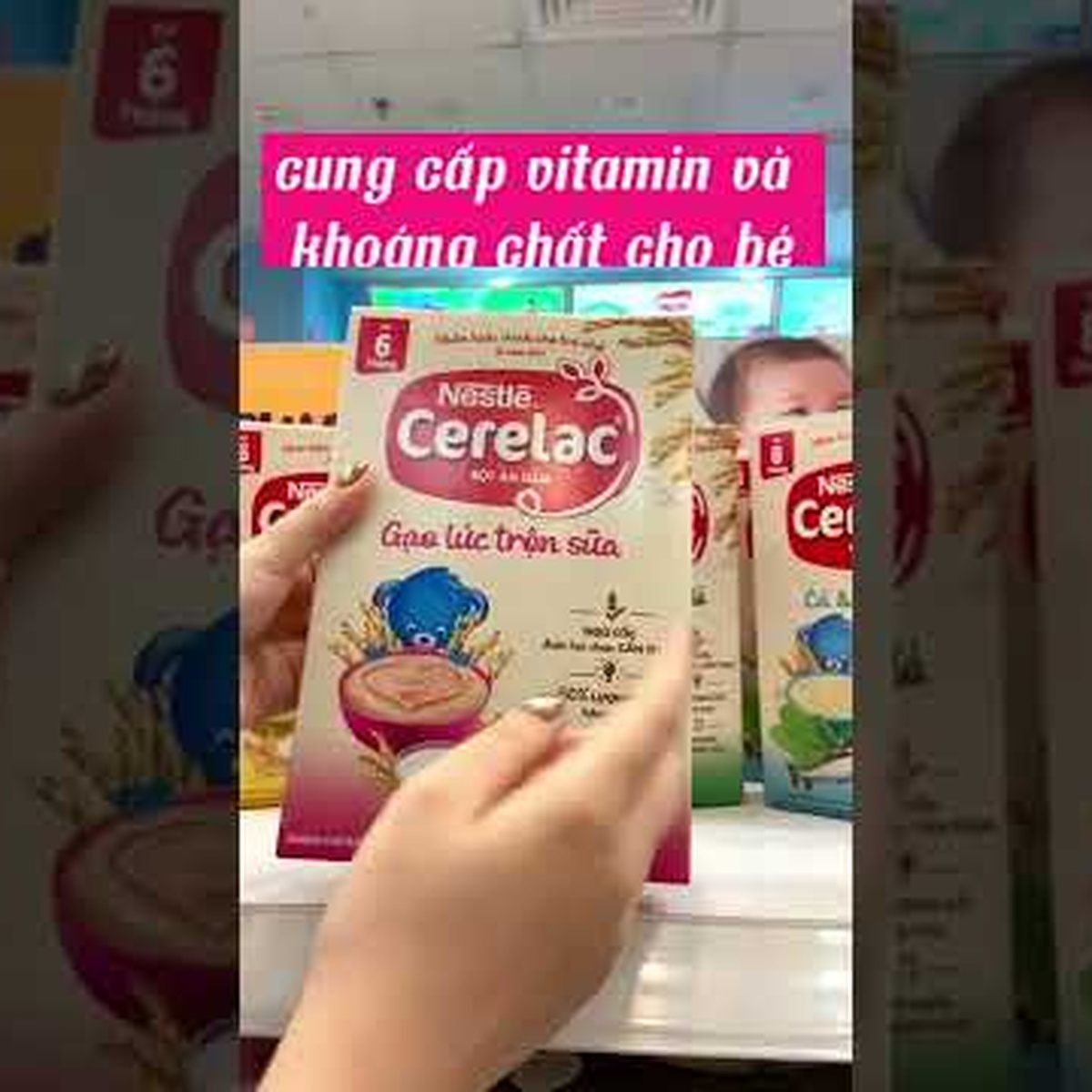 Bột gạo lức Nestle trộn sữa cho bé 6M+ 200g - video