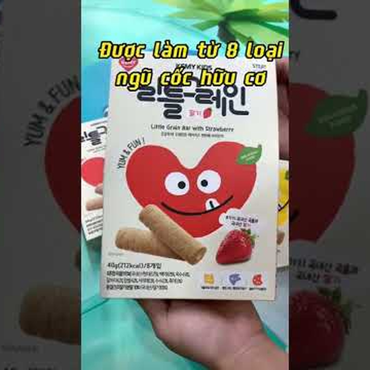 Bánh ngũ cốc Kemy Kids vị Dâu dành cho bé trên 8 tháng - video