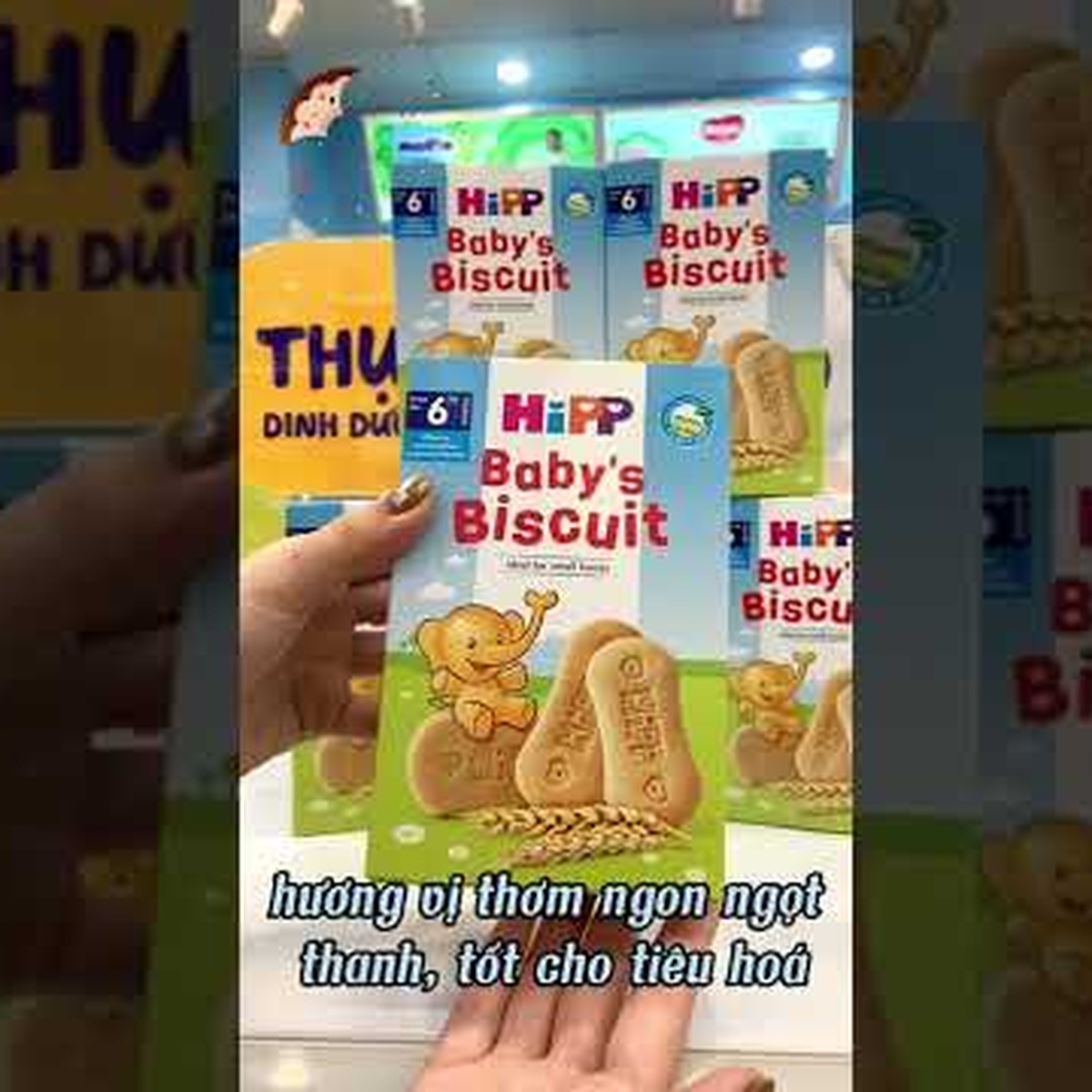 Bánh quy HiPP Biscuits dạng thanh 150g cho bé 6M+ - video