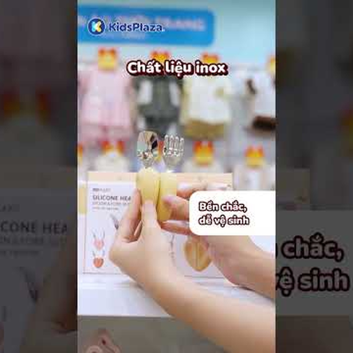Bộ thìa & dĩa inox Moyuum hình trái tim (Cam) - video